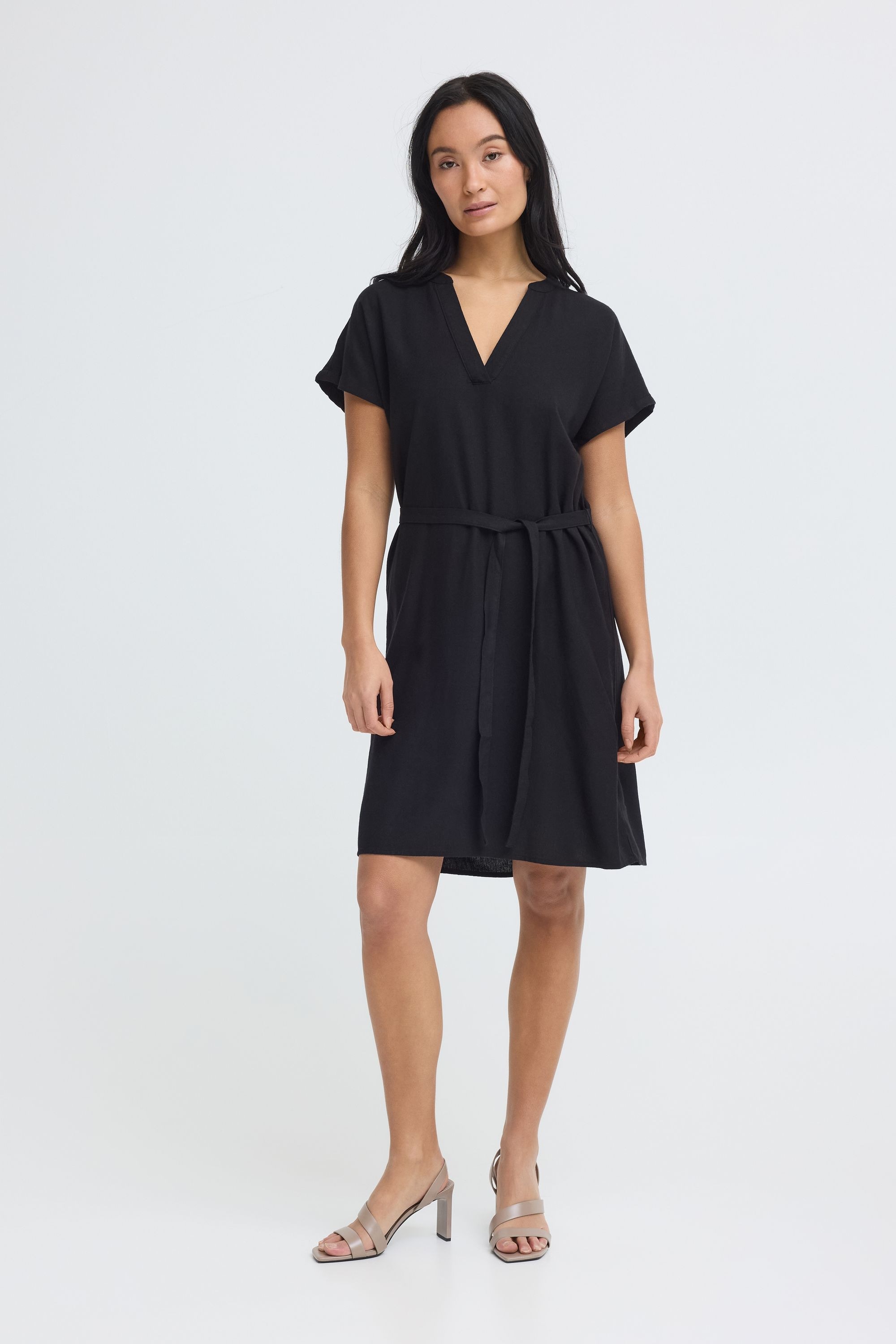 OXMO Minikleid »Minikleid OXNInna Linen Mix Vneck«