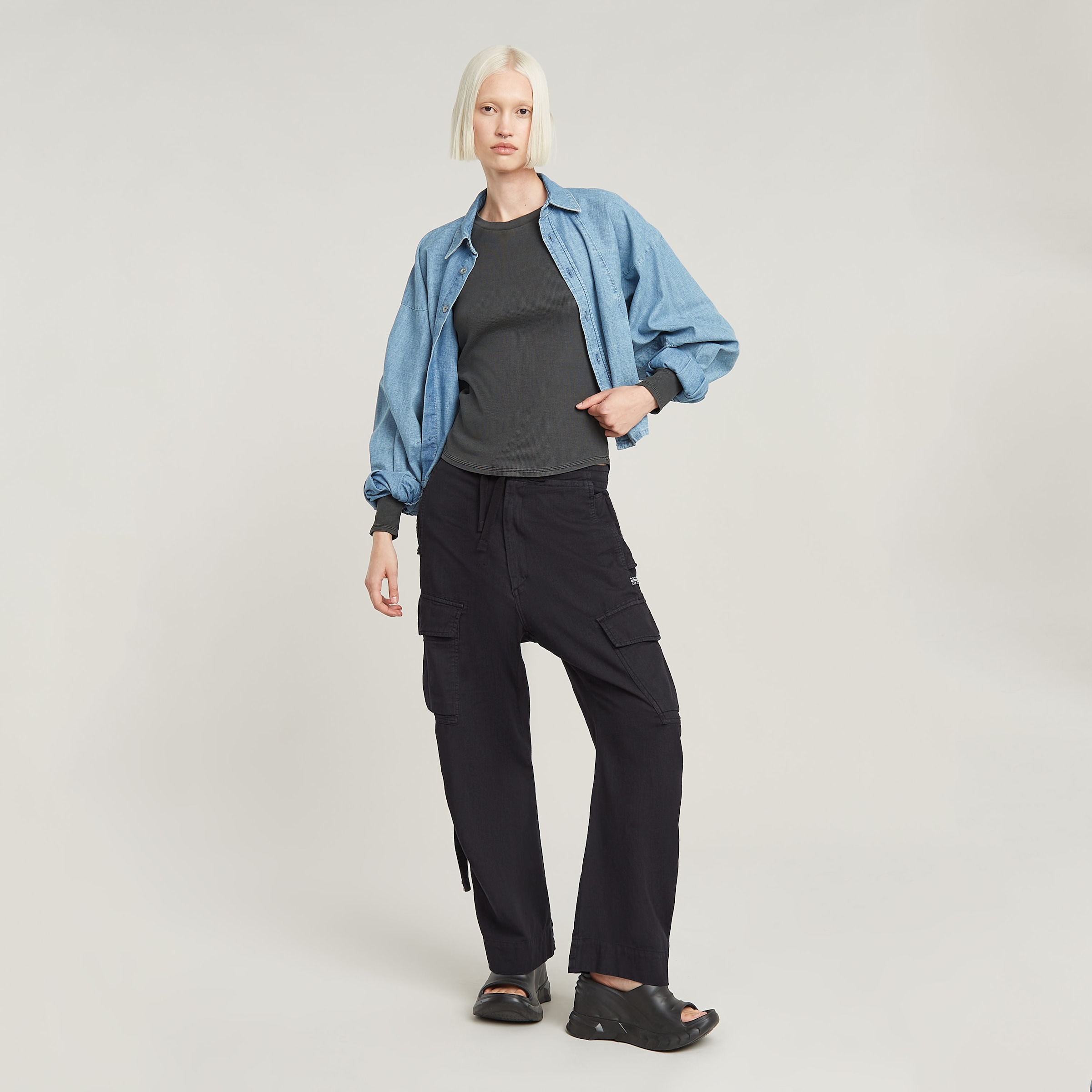 G-STAR Langarmshirt »Tops Overdyed slim«, im Overdyed-Look