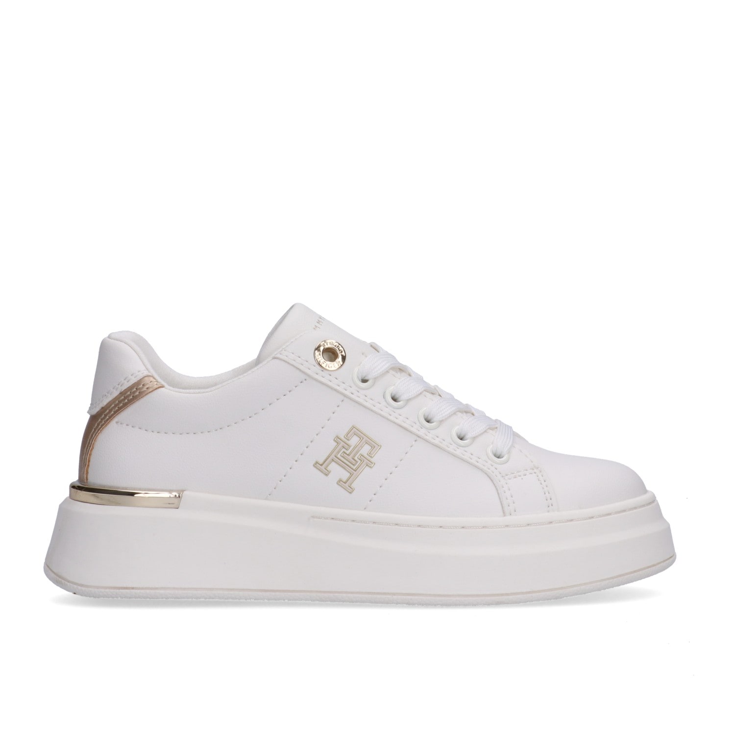 Tommy Hilfiger Sneaker, Plateausneaker, Schnürschuh mit Metallic Einsatz