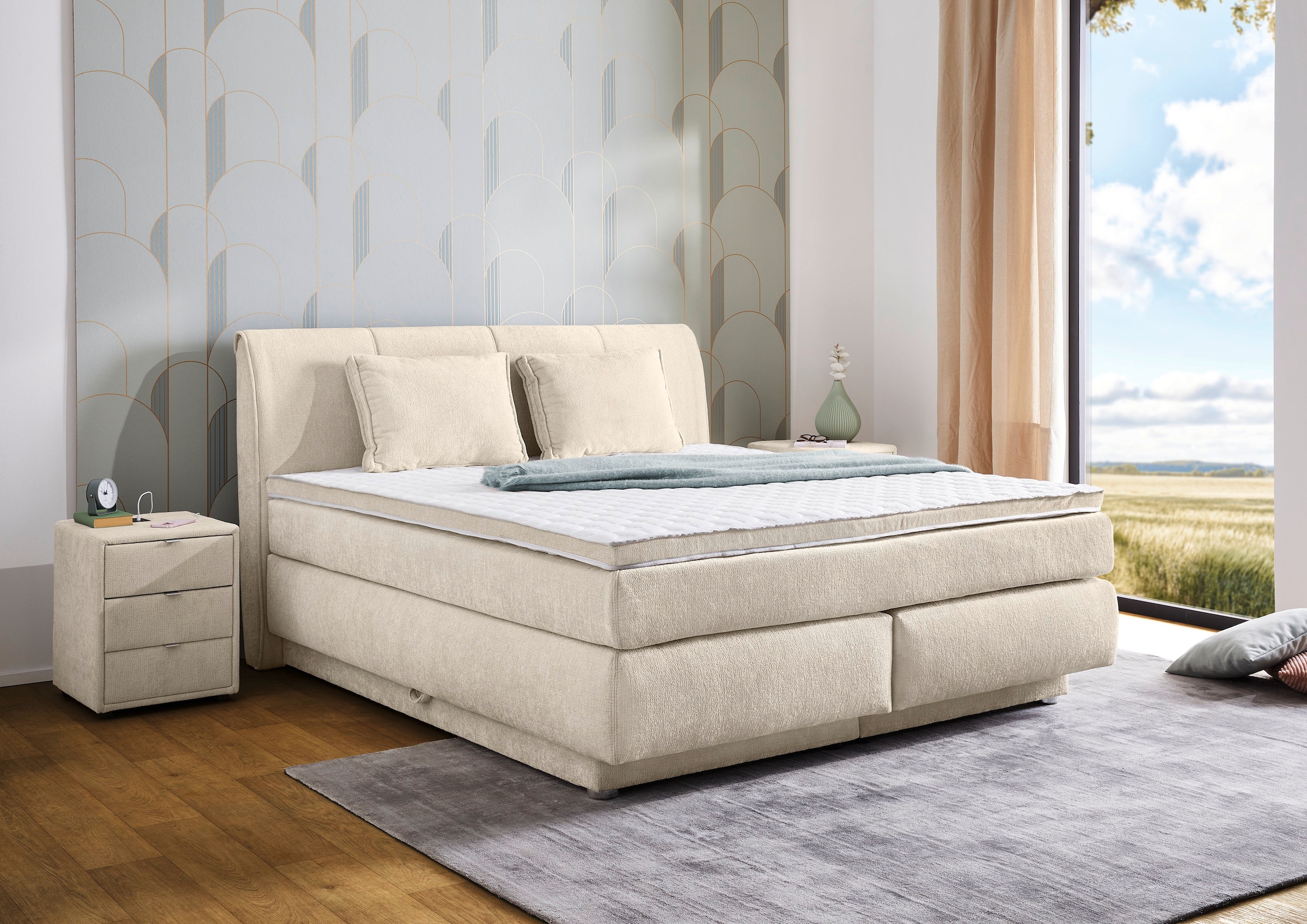Jockenhöfer Gruppe Boxspringbett "Caren, Breite 180cm, mit großem Bettkaste günstig online kaufen
