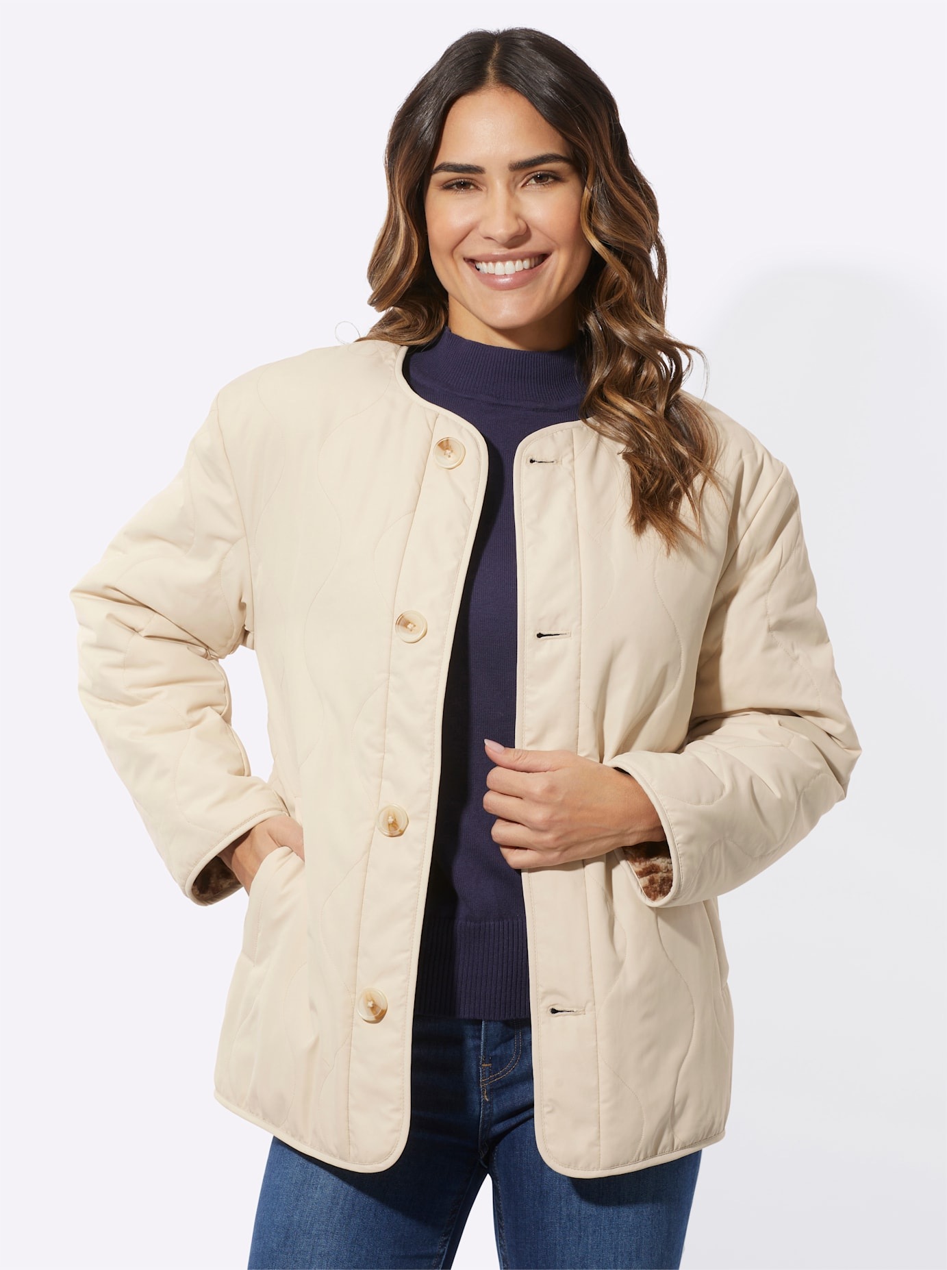 Classic Basics Women's Reversible Jacket Sand Size 56 3
