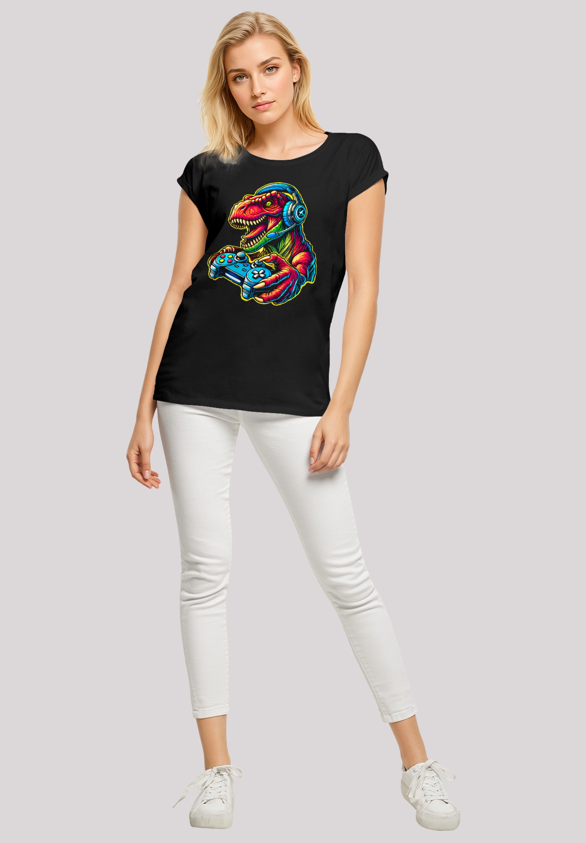 F4NT4STIC T-Shirt »Dinosaurier Gamer« Premium Qualität