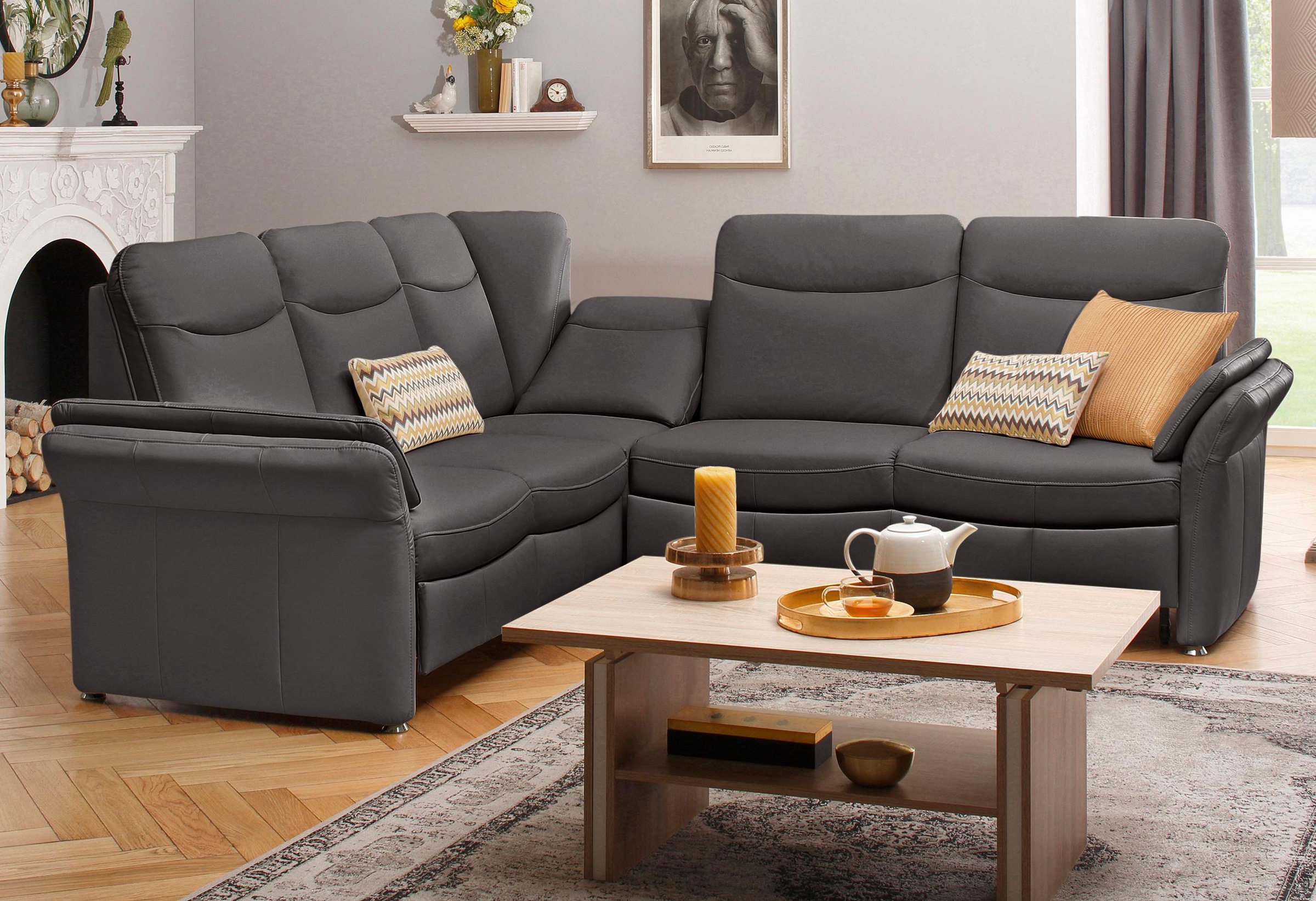 Home affaire Ecksofa »Tahoma L-Form«, mit Armlehnfunktion, wahlweise Bettfunktion, Schublade, Relaxfunktion