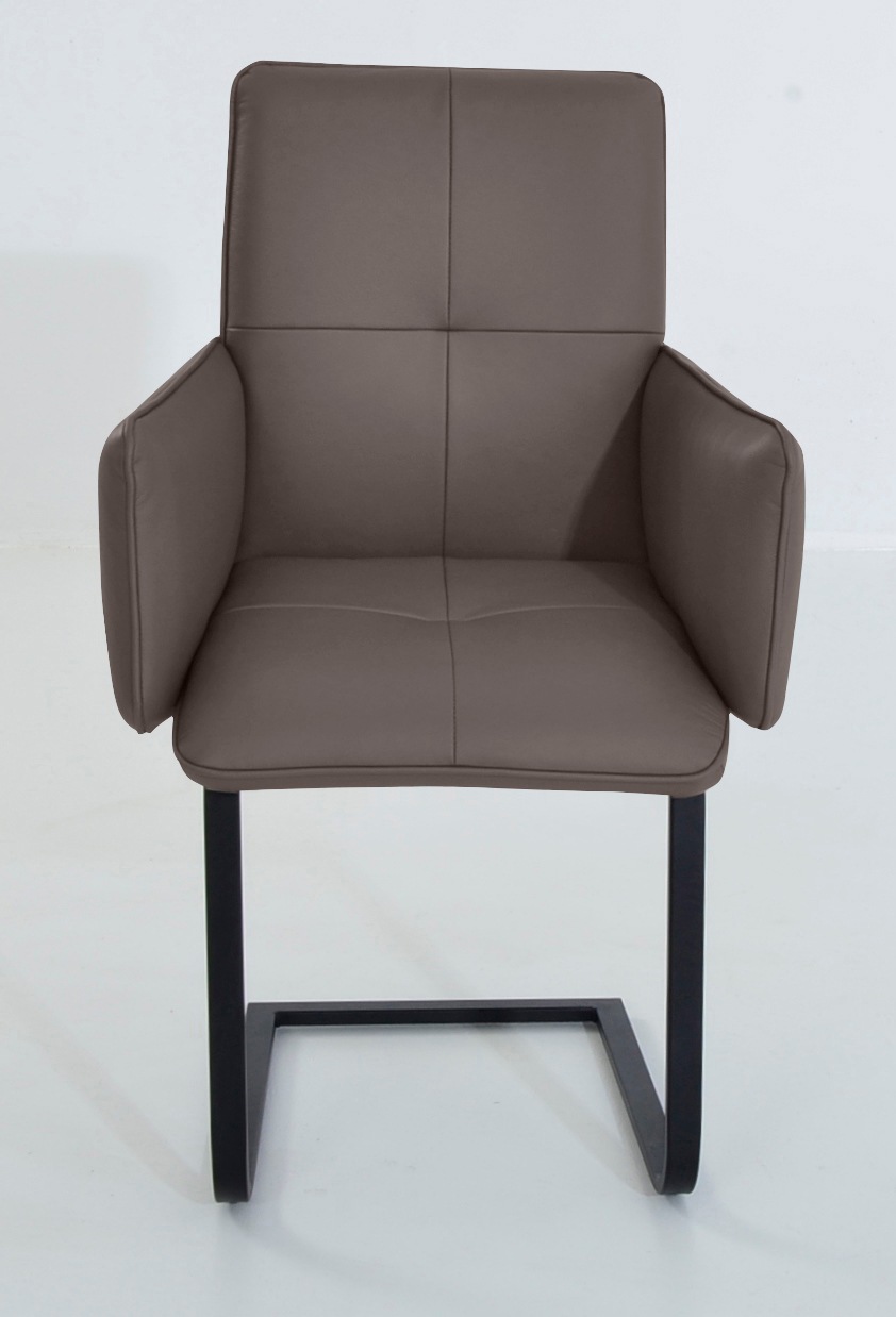 K+W Komfort & Wohnen Freischwinger »6502«, Leder CASAY, Freischwinger mit Armlehnen, Flachstahlkufe in schwarz