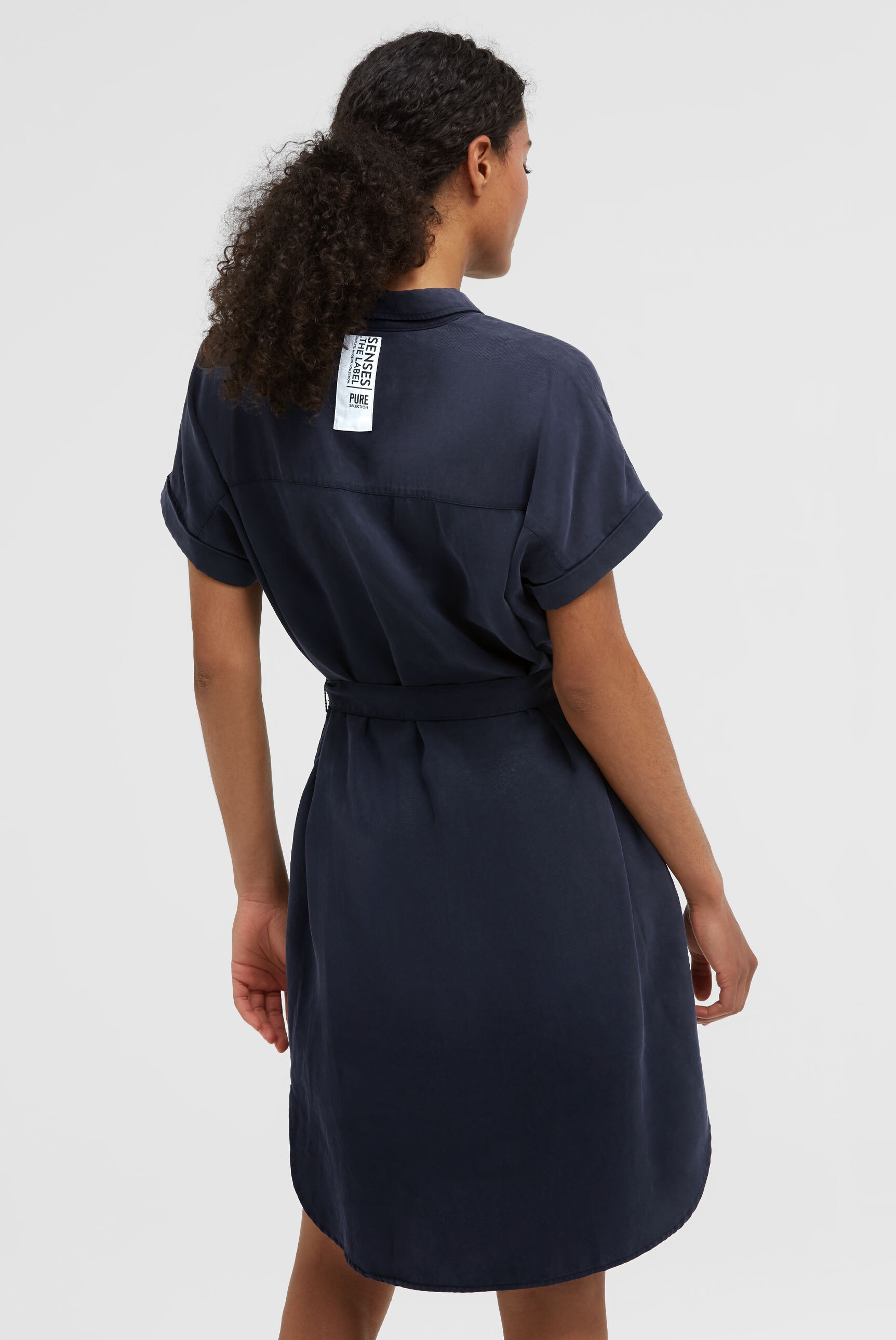 SENSES.THE LABEL Sommerkleid Klappentaschen mit Bindegürtel