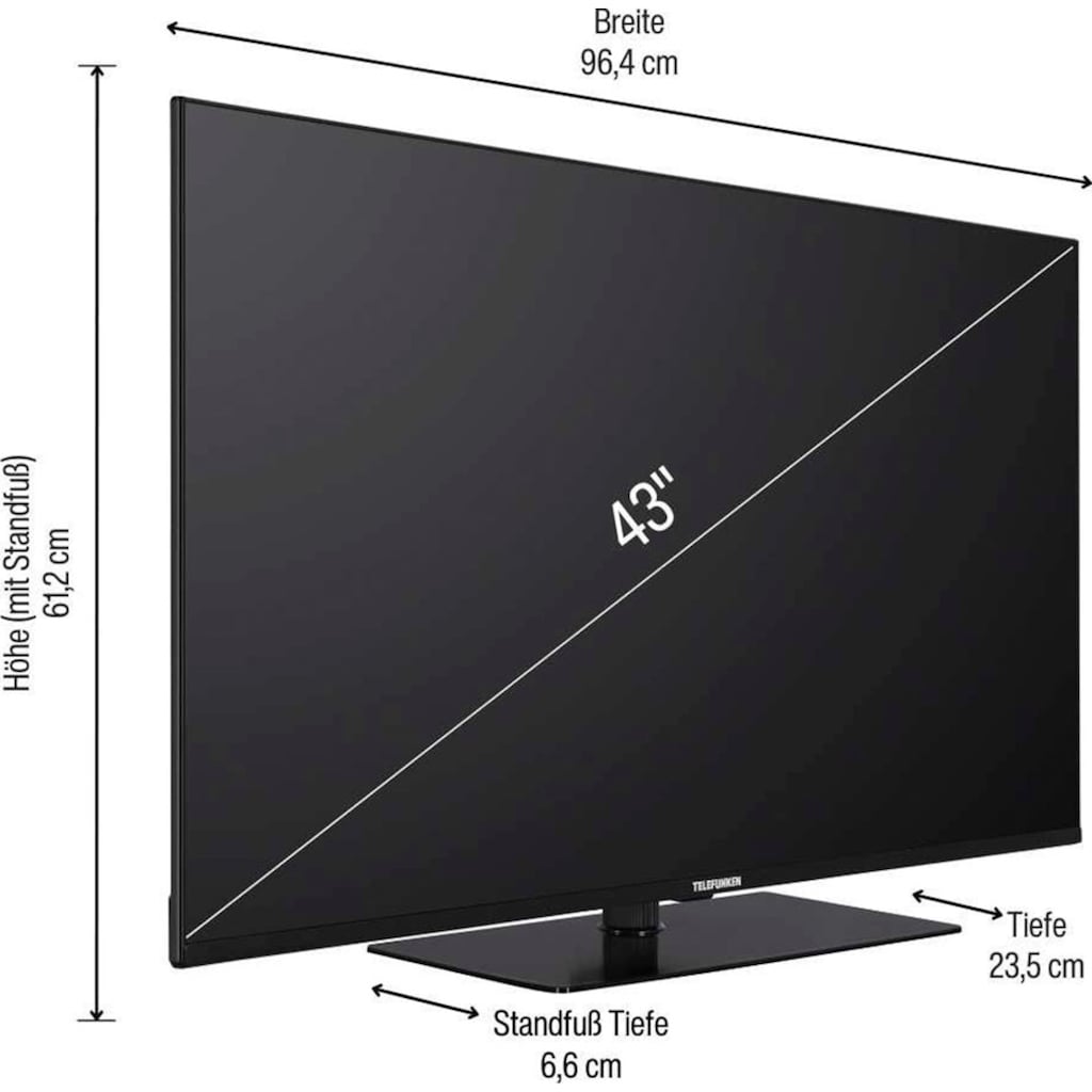 Telefunken LED-Fernseher »D43V950M2CWH«, 108 cm/43 Zoll, 4K Ultra HD, Smart-TV