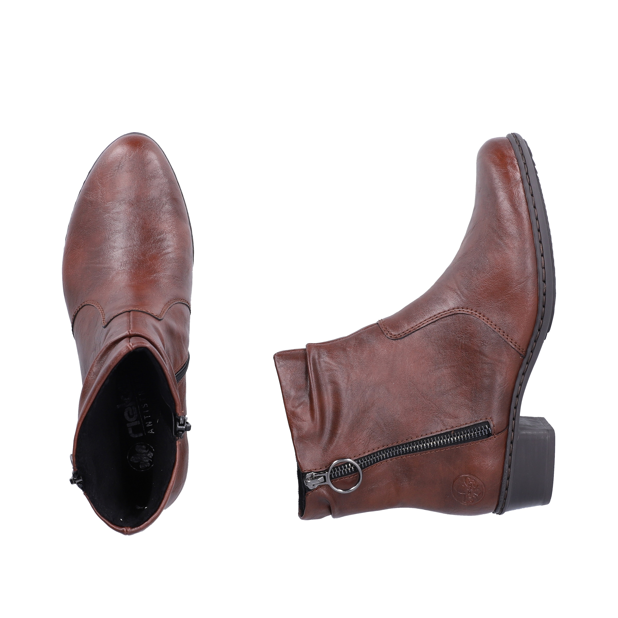 Rieker Stiefelette  Boots, Blockabsatz, mit praktischem Innen-Reißverschluss