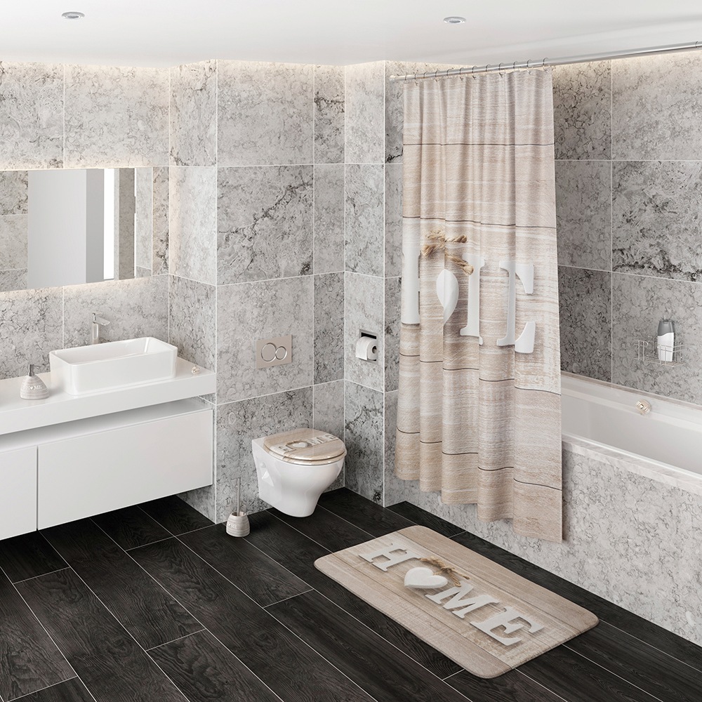 Thumbnail - Sanilo Badaccessoire-Set "Home" bestehend aus WC-Sitz, Badteppich und Waschbeckenstöpsel