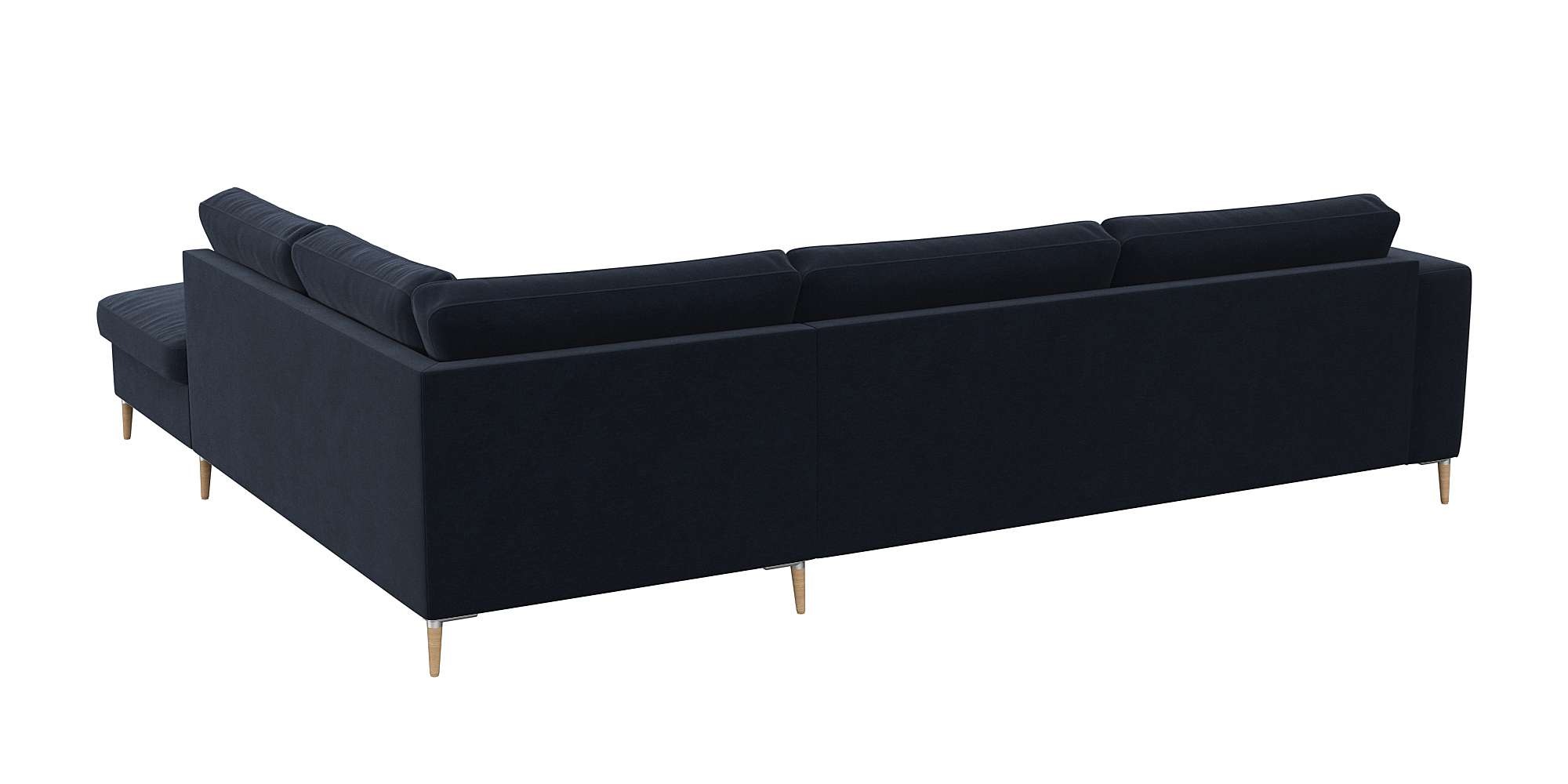 FLEXLUX Ecksofa »Fiore, Sitzaufbau mit hochwertigem Kaltschaum für mehr Sitzkomfort«, breite Armlehnen, L-Form, Füße Alu/Eiche