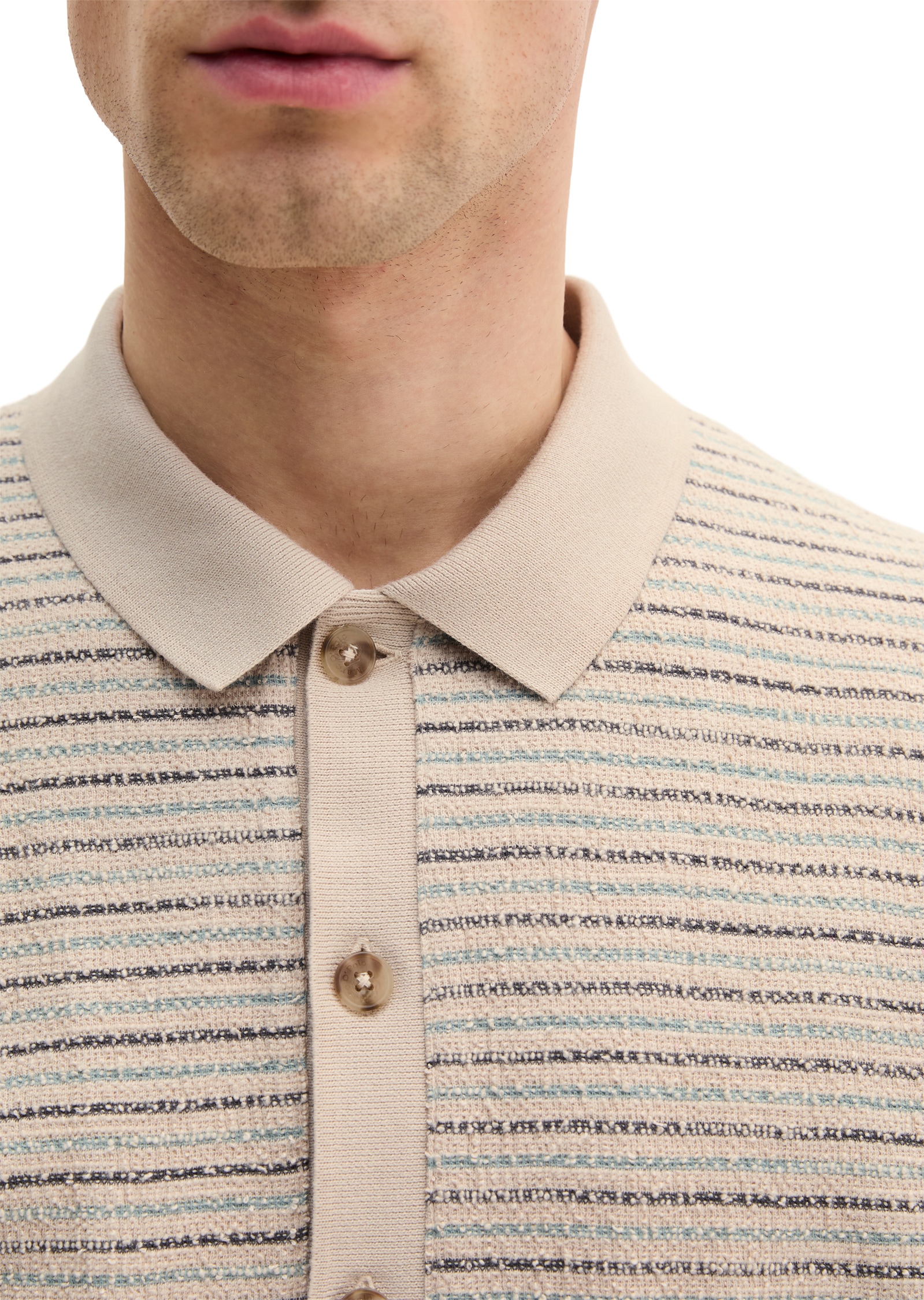 Marc O'Polo Poloshirt »mit strukturiertem Streifen-Muster«