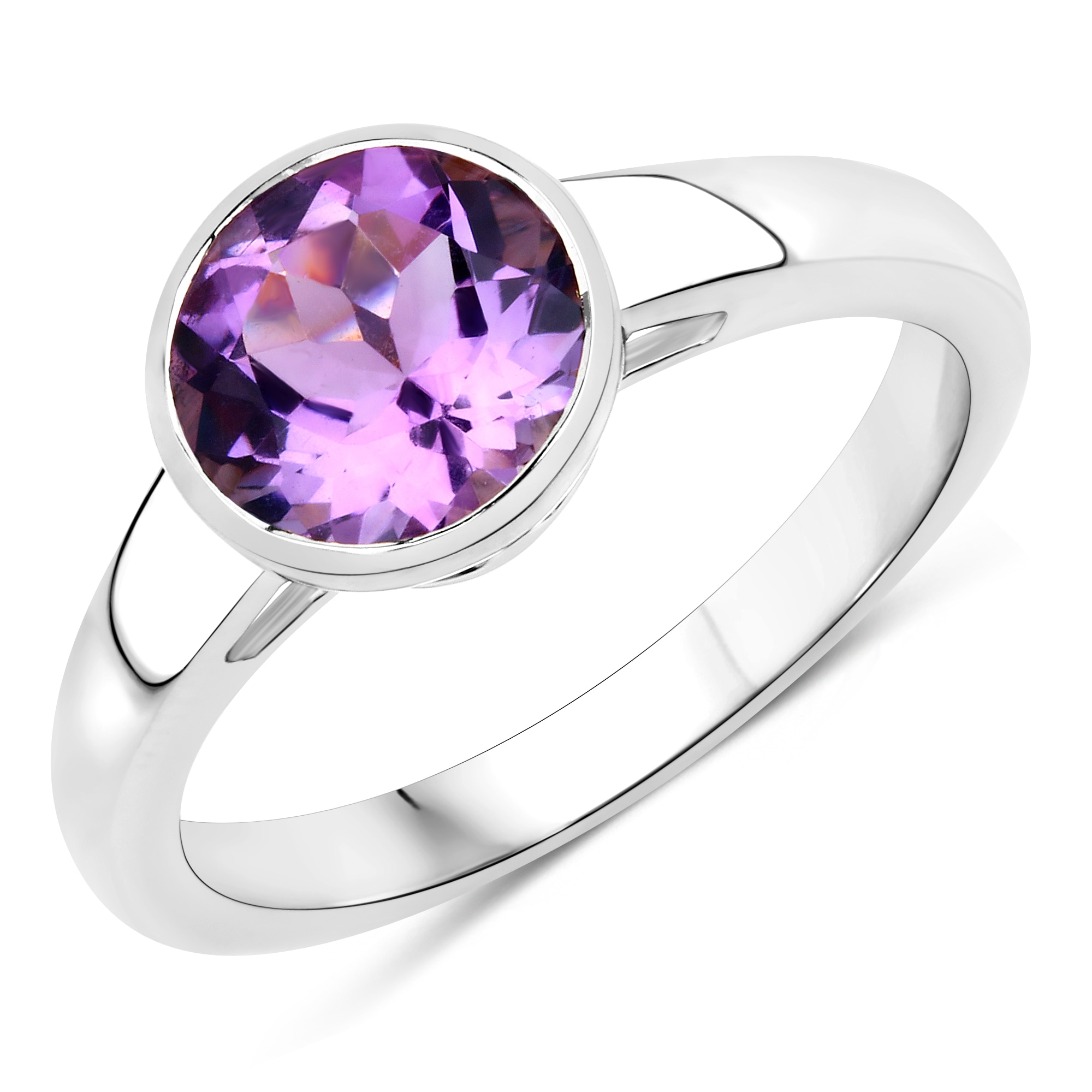Vira Jewels Fingerring »925-Sterling Silber rhodiniert Glänzend Amethyst lila«