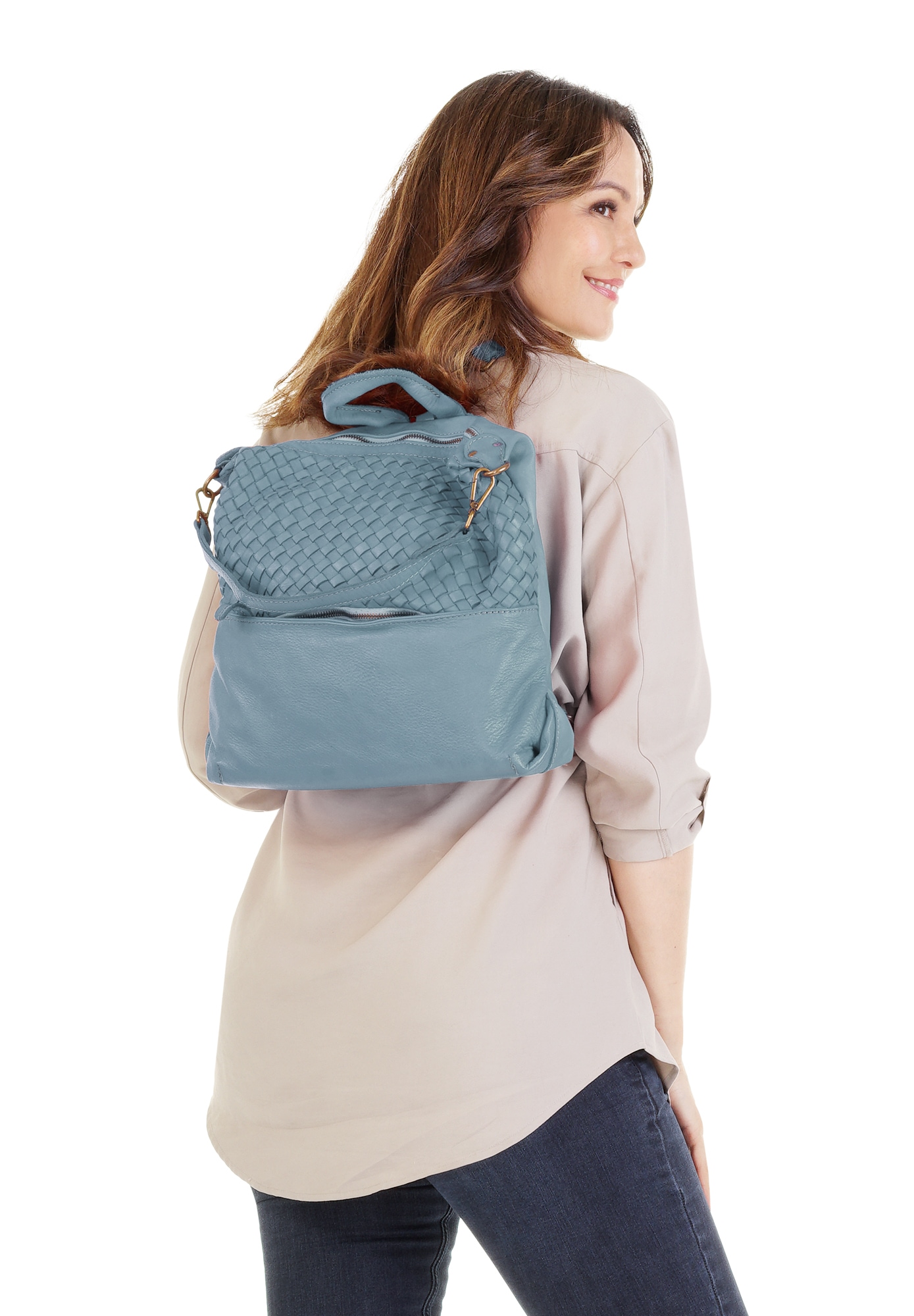 Samantha Look Cityrucksack, echt Leder, Made in Italy