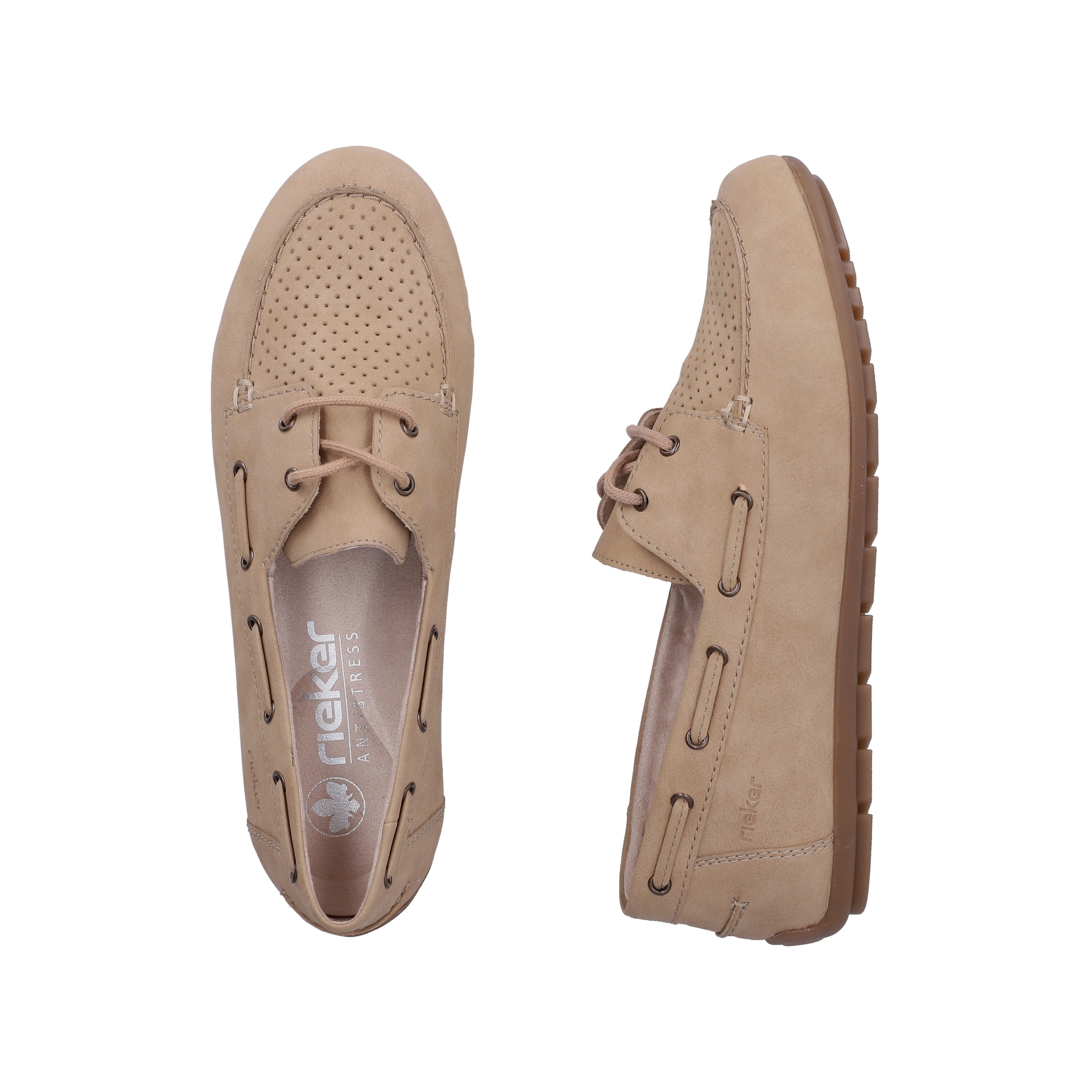 Rieker Herren Bootsschuh Mokassin Beige 37 3