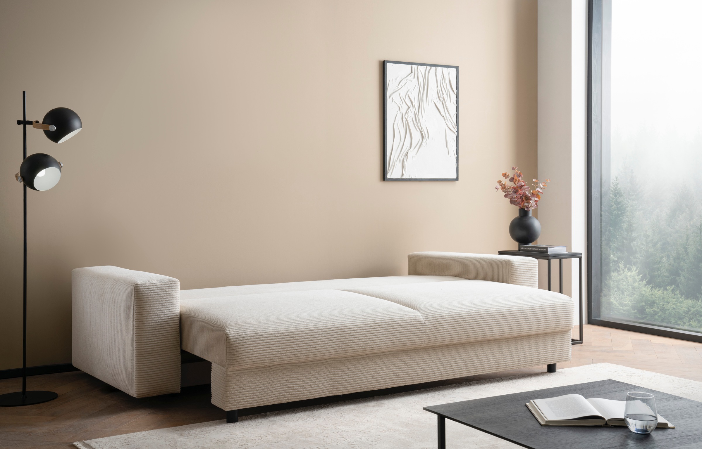 LeGer Home by Lena Gercke Schlafsofa »Imoga, Polster mit Schlaffunktion, 3-Sitzer Sofa, Couch mit Bettkasten«, in modernen Farben und Stoffen, Bettfunktion, Liegefläche: 200x150 cm