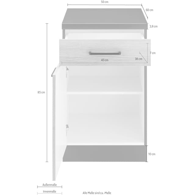 wiho Küchen Unterschrank »Esbo«, 50 cm breit | BAUR