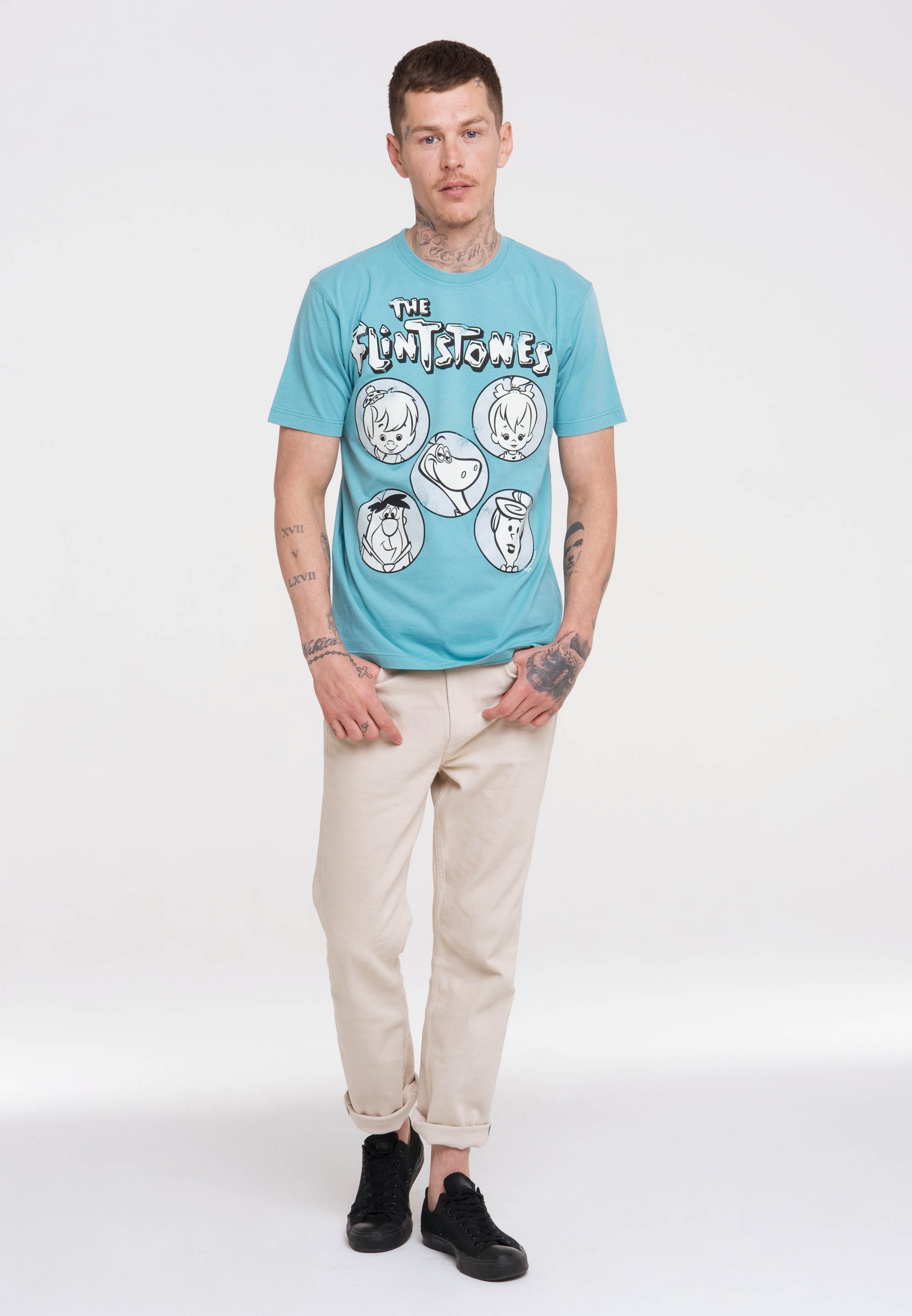 LOGOSHIRT T-Shirt »Familie Feuerstein«, mit Flintstones-Print