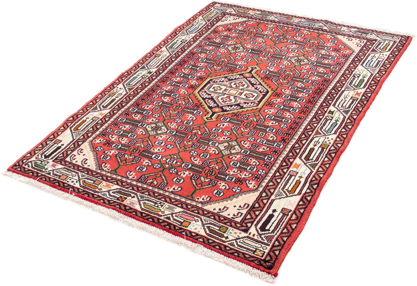 morgenland Orientteppich "Perser - Nomadic - 148 x 102 cm - rot", rechteckig, 10 mm Höhe, Wohnzimmer, Handgeknüpft, Einz