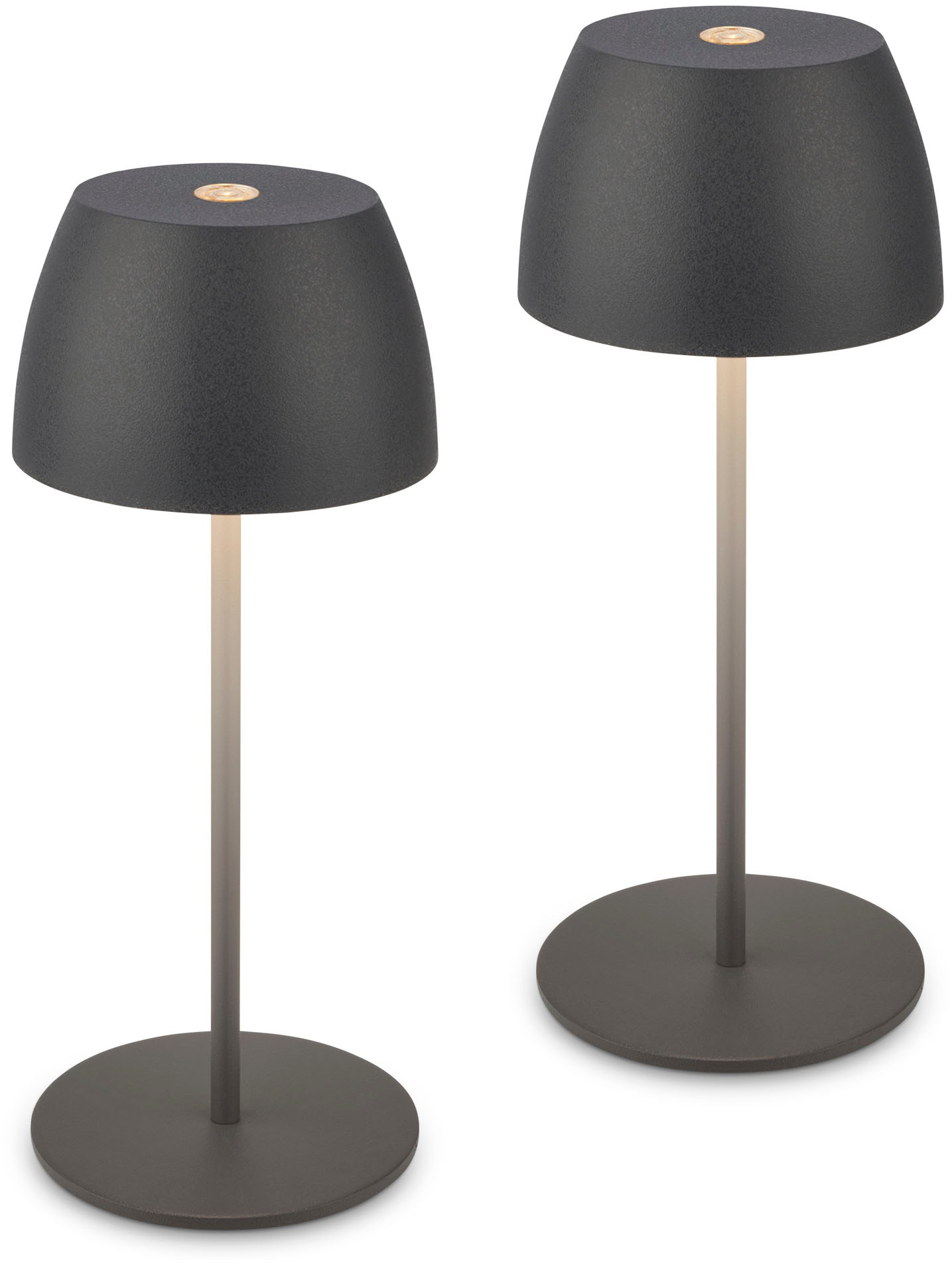 Tischleuchte "2er Set LED Tischlampe kabellos, weiß", weiß, BRILONER LEUCHTEN, Wohnzimmer, Leuchten, 2er Set Tischlampe kabellos 20 x 8 cm Anthrazit