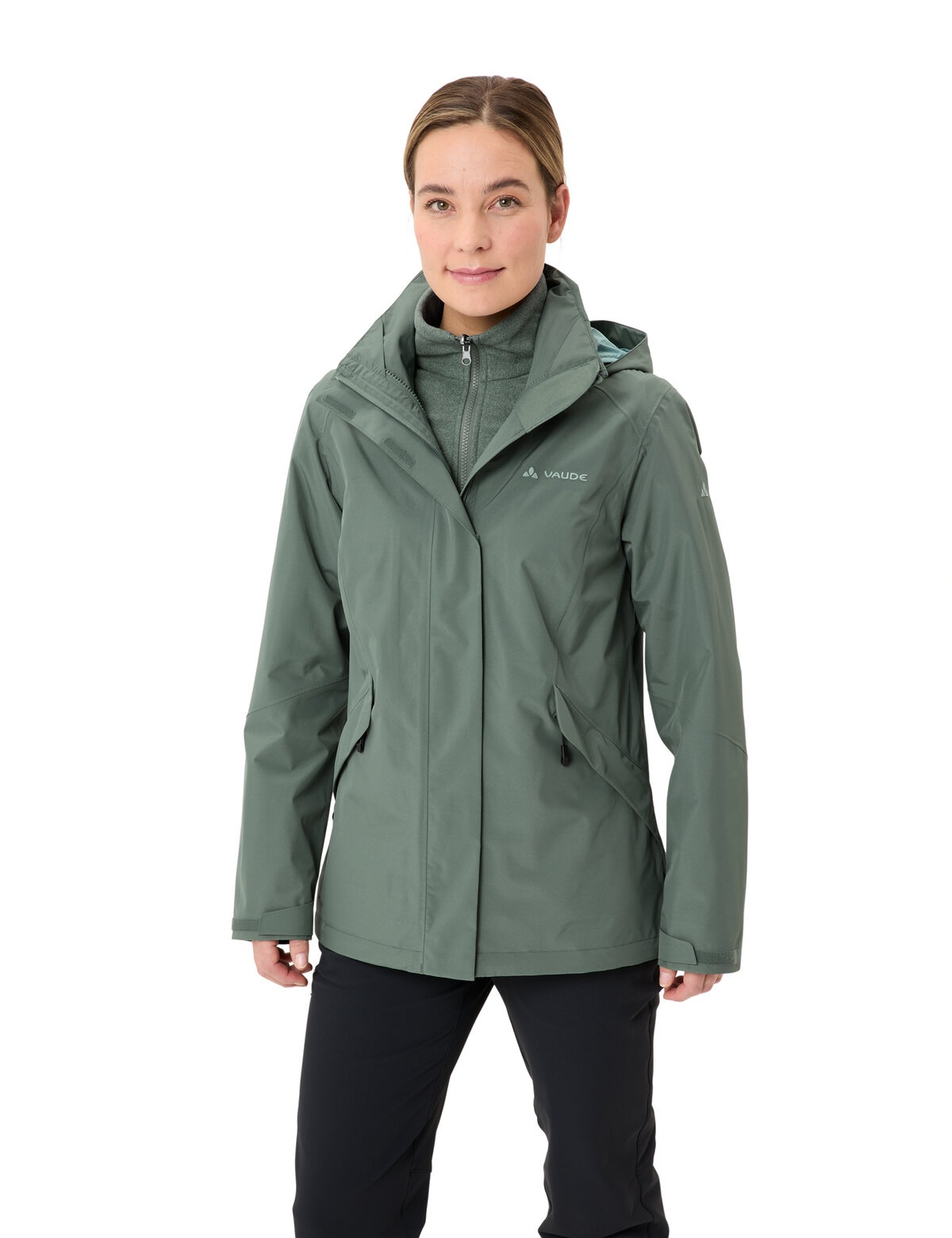 VAUDE Damen 3-in-1-Funktionsjacke "WOMEN'S ROSEMOOR 3IN1 JACKET II", grün, Gr. 34, Obermaterial: 100% Polyester. Futter: 100% Polyester, Jacken,