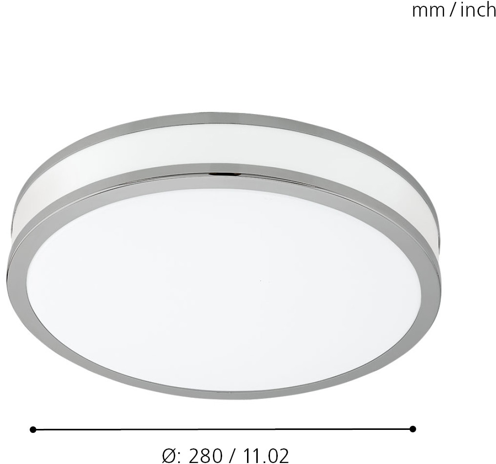 EGLO Deckenleuchte »PALERMO 2«, 1 flammig-flammig, Deckenleuchte, Wohnzimmerlampe, Farbe: Chrom, weiß, Ø: 28 cm