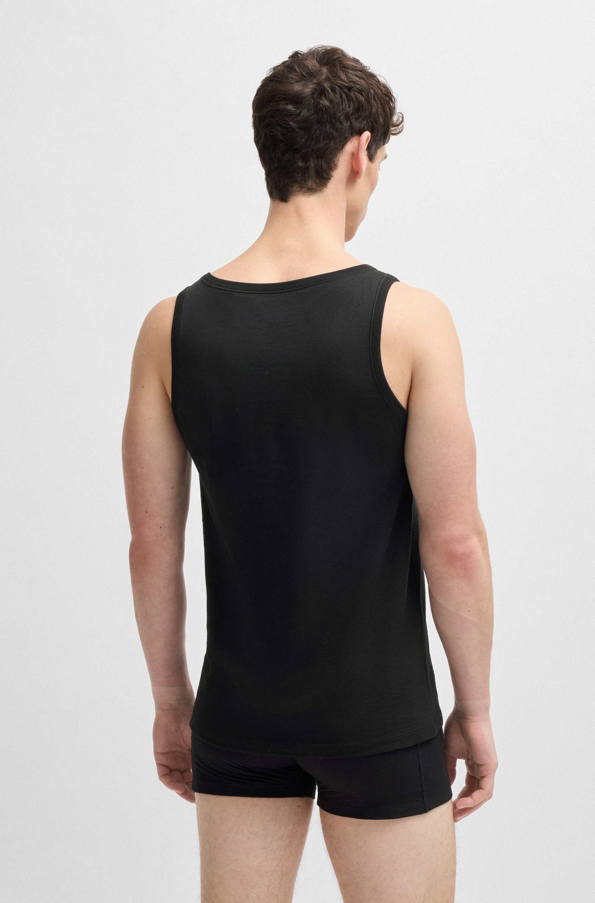 BOSS Unterhemd »Tank Top 3P CO«, (Packung, 3 St.), mit Rippbündchen