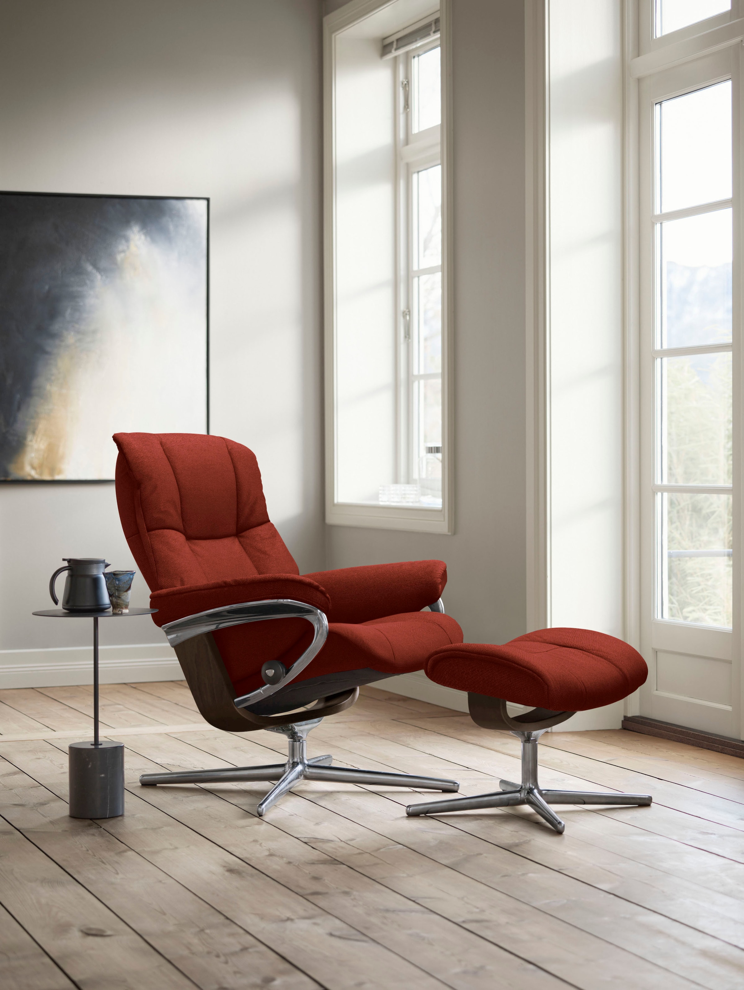 Stressless® Fußhocker »Mayfair«, mit Cross Base, Größe S, M & L, Holzakzent Braun