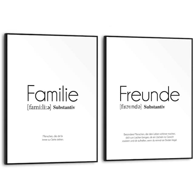 Reinders! Wandbild »Familie Text - Modern - Freunde«, (2 St.) bestellen |  BAUR