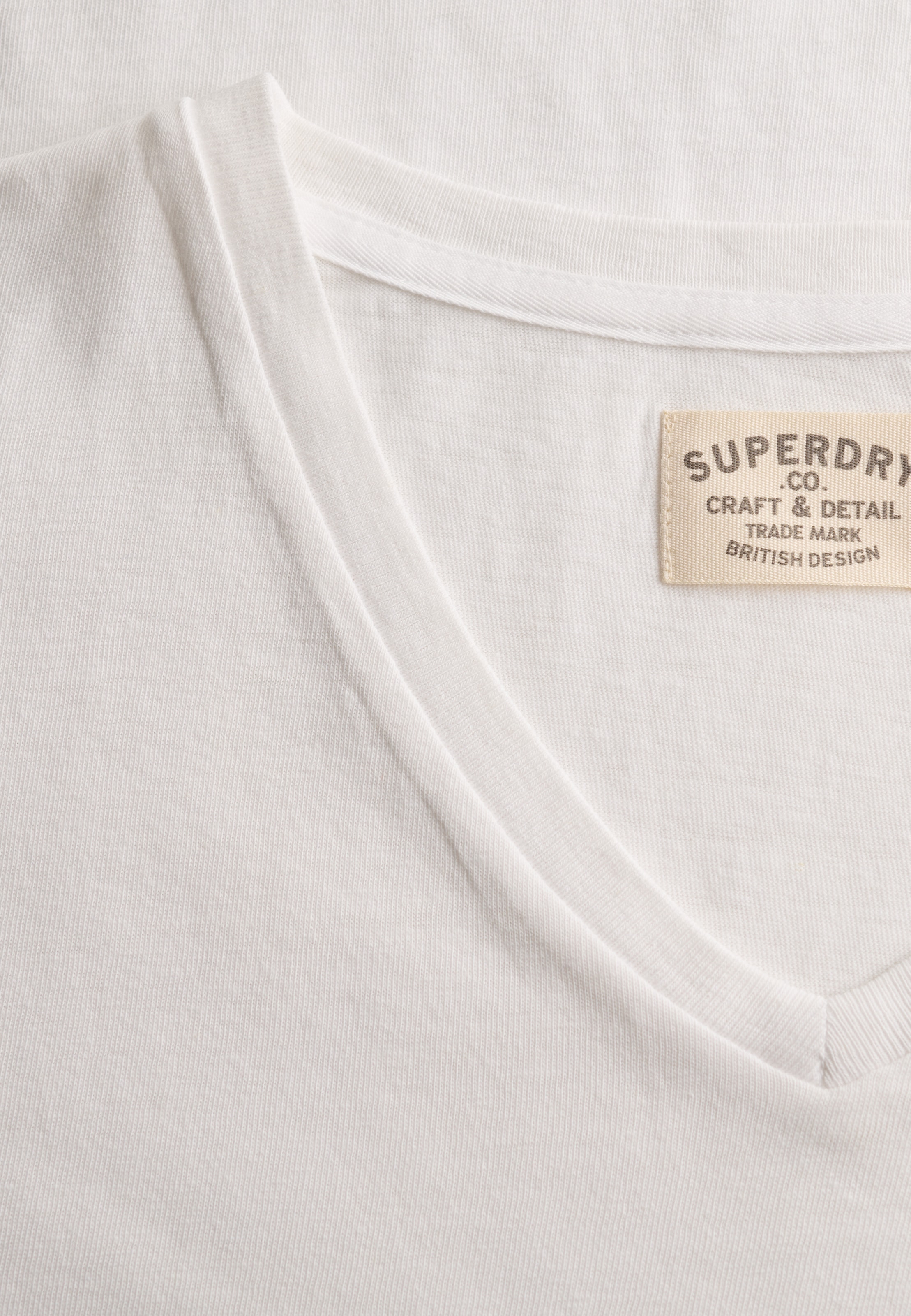 Superdry Rundhalsshirt »CLASSIC COTTON LINEN VEE« aus tollem Baumwoll-Leinen-Mischgewebe