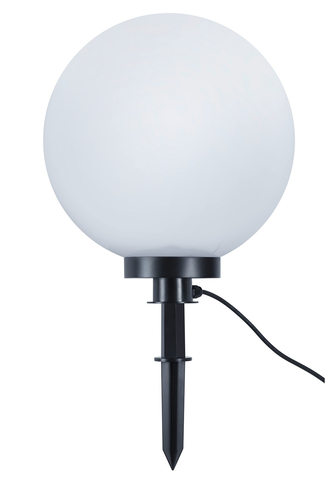 REALITY Leuchten Gartenleuchte "BOLO, Kugelleuchte Garten Outdoor Aussenleuchte, IP44 Schutz" E27 1 Stk. warmweiß - kaltweiß exkl. 1xE27 max 23W, inkl. Erdspieß, Anschlusskabel mit Stecker