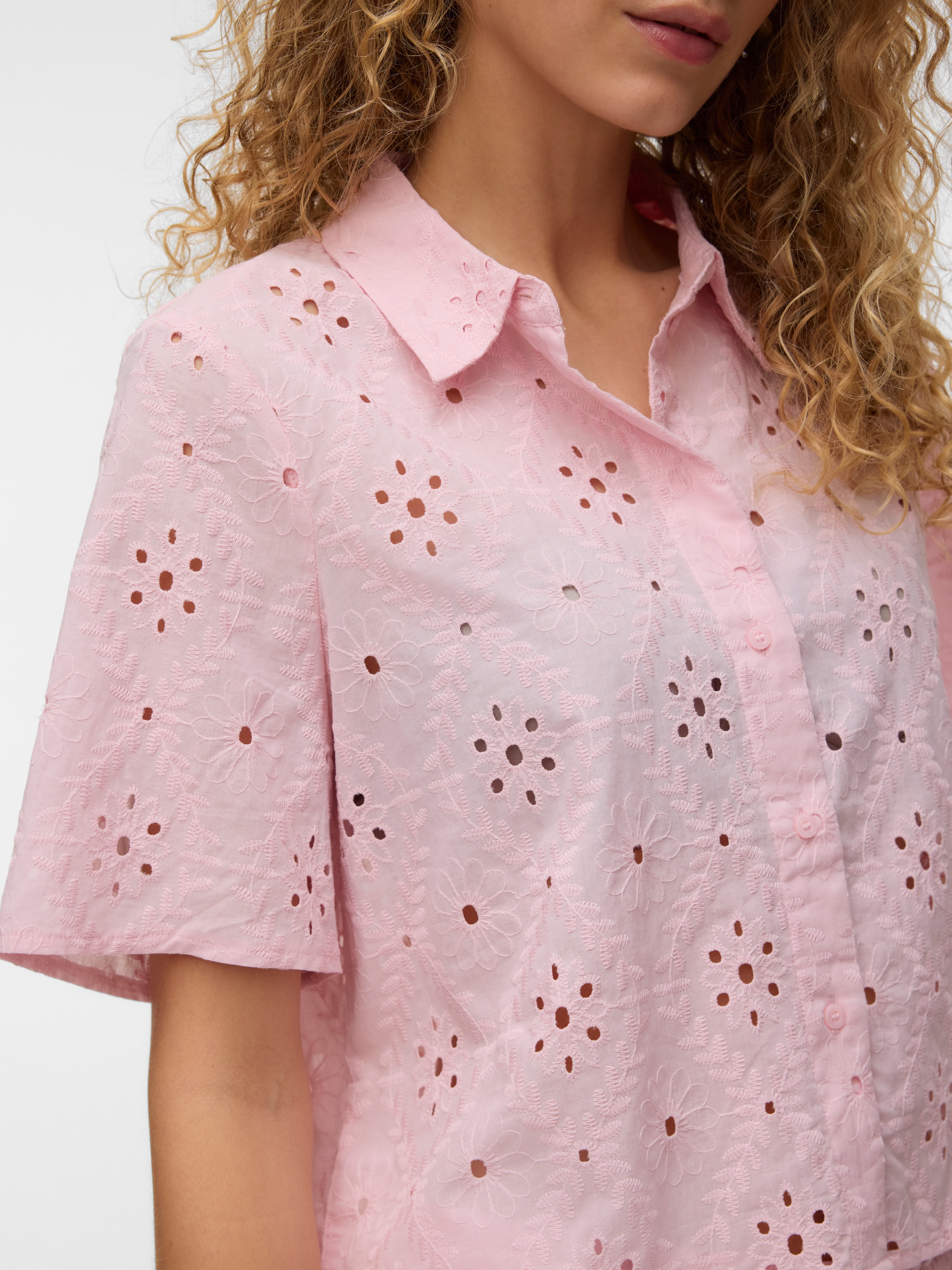 Vero Moda Kurzarmbluse »VMELIZA SHORT 2/4 SLEEVE SHIRT WVN NOOS« Baumwolle