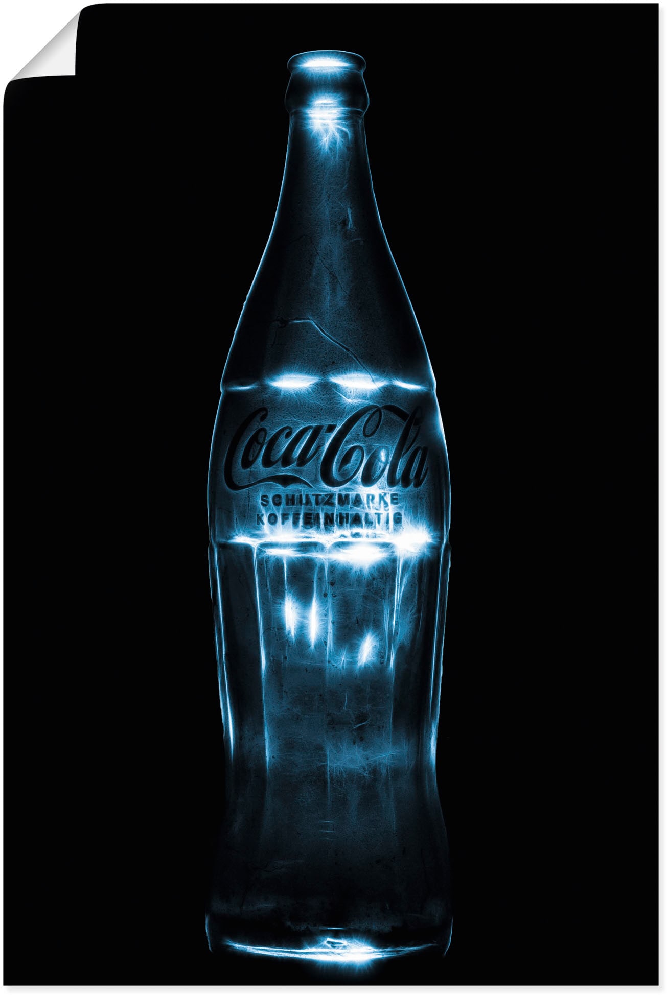 Wandbild »just coke Colaflasche mit Licht beleucht«, Getränke, (1 St.), als Alubild,...
