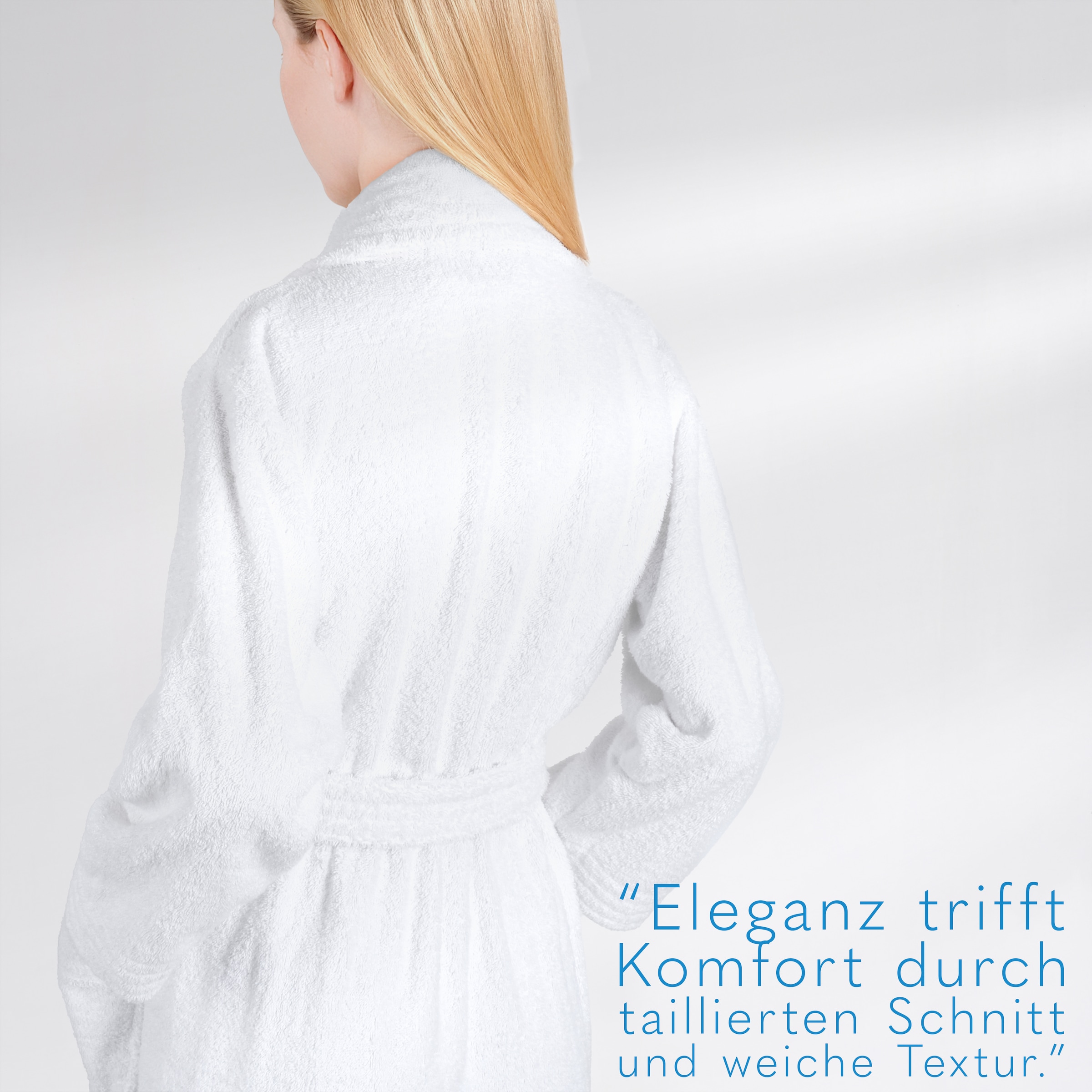 HAMMETEX Damenbademantel »Ren, 100% Baumwolle« 380 g/m² Frottee Bademantel mit Taschen – Saugfähig & Weich