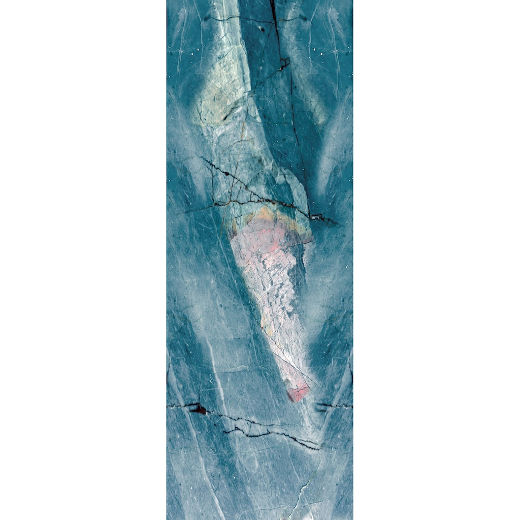 queence Vinyltapete »Marmor-Blau«, Steinoptik, 90 x 250 cm, selbstklebend