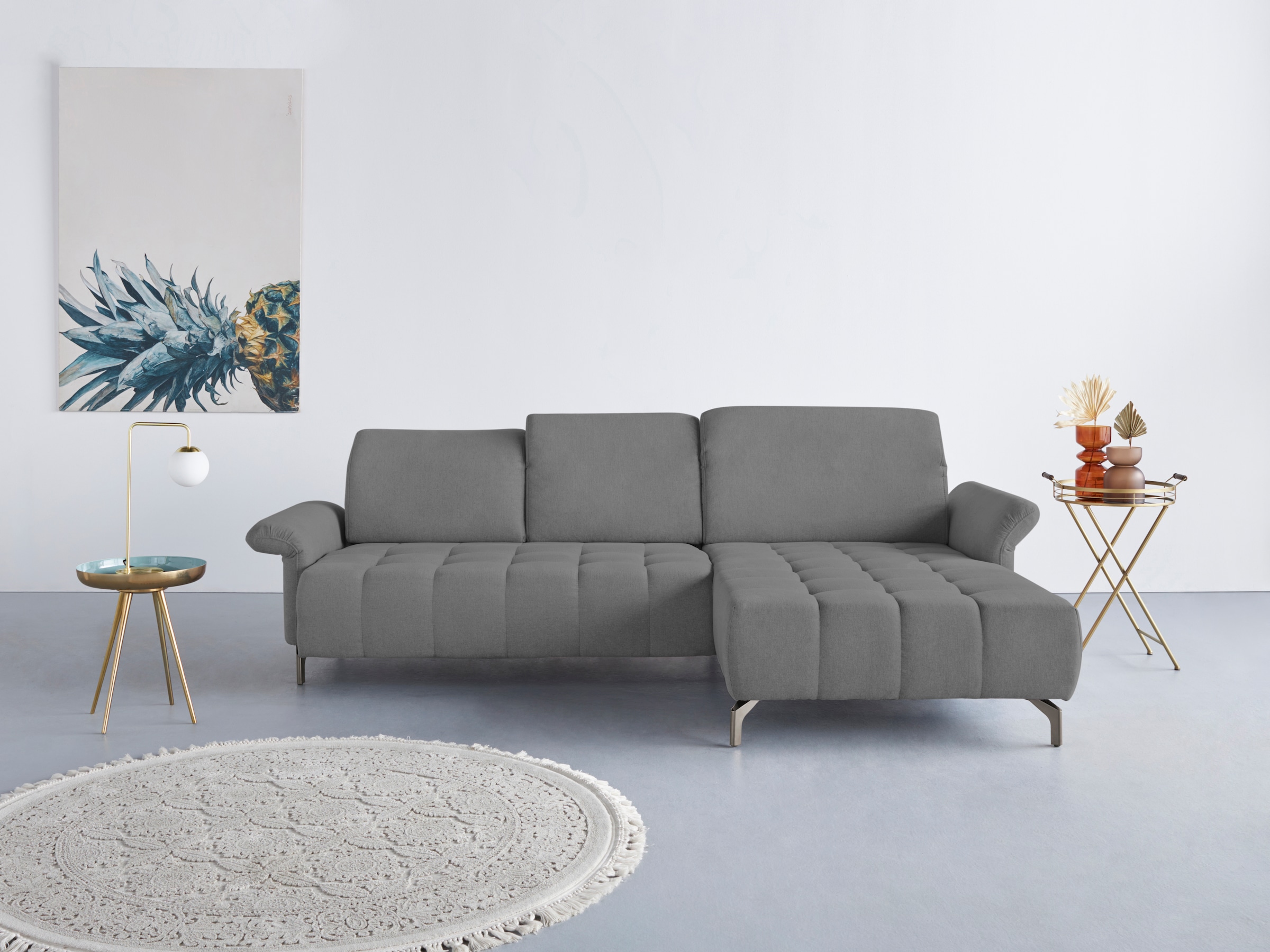 OTTO home Ecksofa "Fresh L-Form" Federkern, wahlweise Kopfteilverstellung und motorischer Vorziehsitz