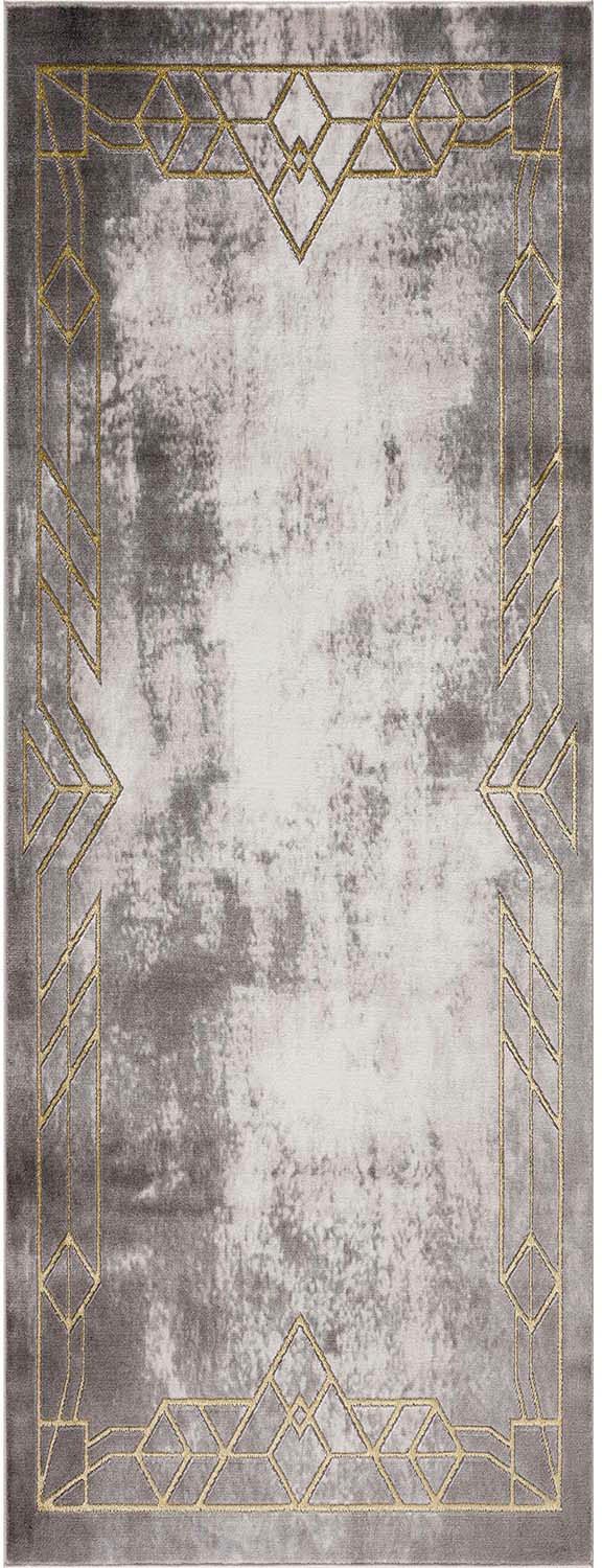 Teppich CARPET CITY "Noa 9337" Gr. 12, gold (goldfarben), B:80cm H:11mm L:300cm, Kunstfaser, Teppiche, Teppich, Läufer, Kurzflor, Modern, Weicher Flor, Pflegeleicht, Wohnzimmer