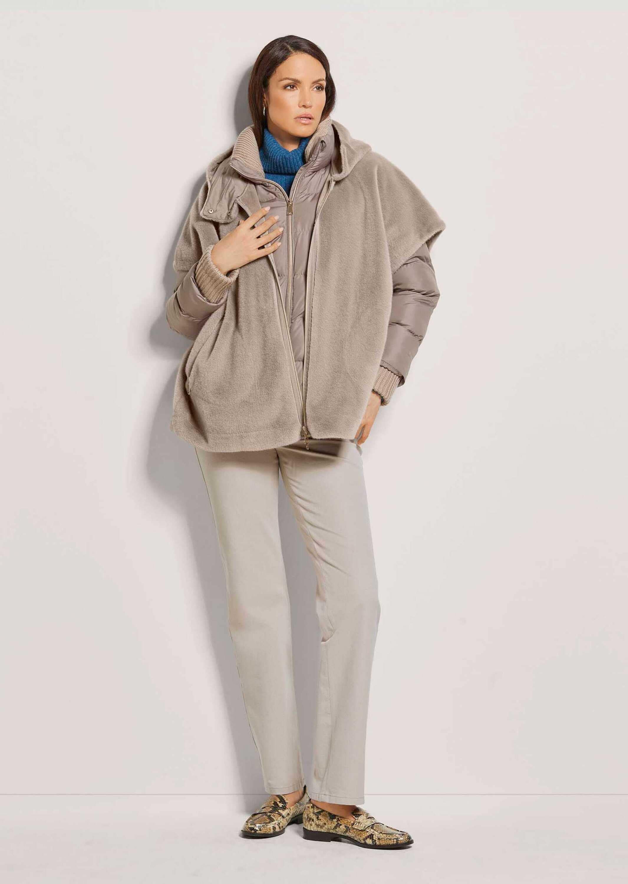 MADELEINE Cape »Poncho-Jacke Webpelz-Poncho mit Kapuze«