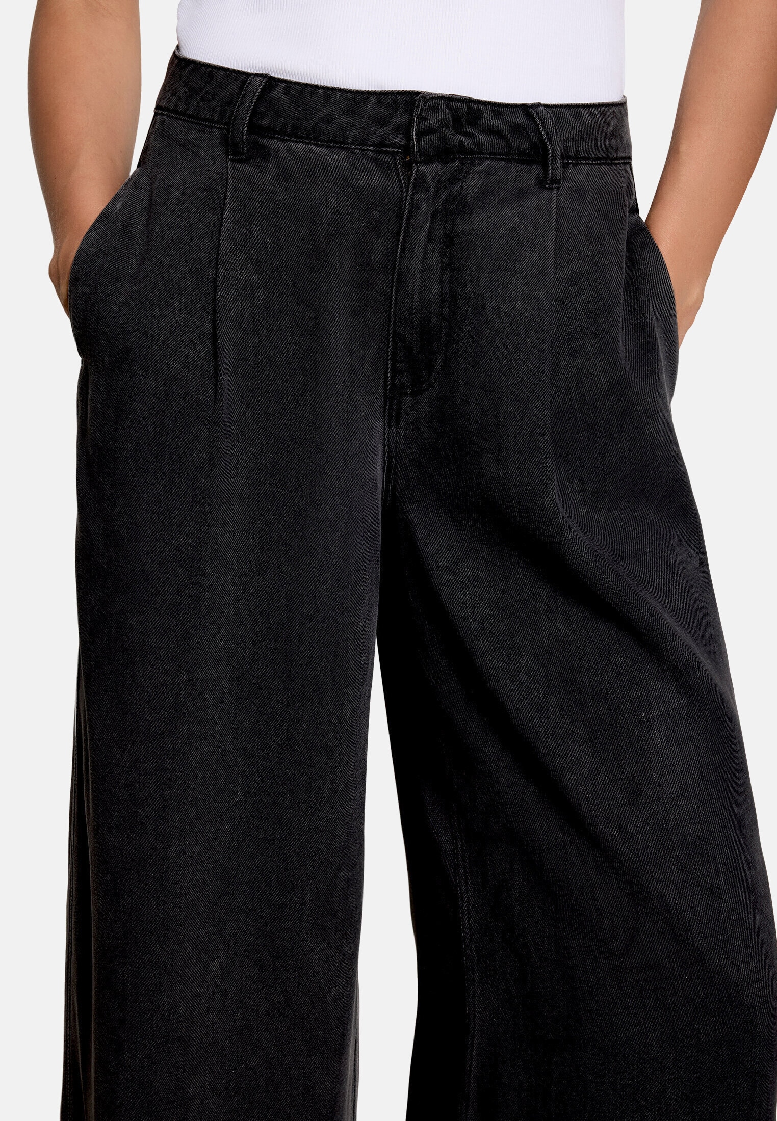 Zero Stoffhose »Damen mit weitem Bein«  Schnallen