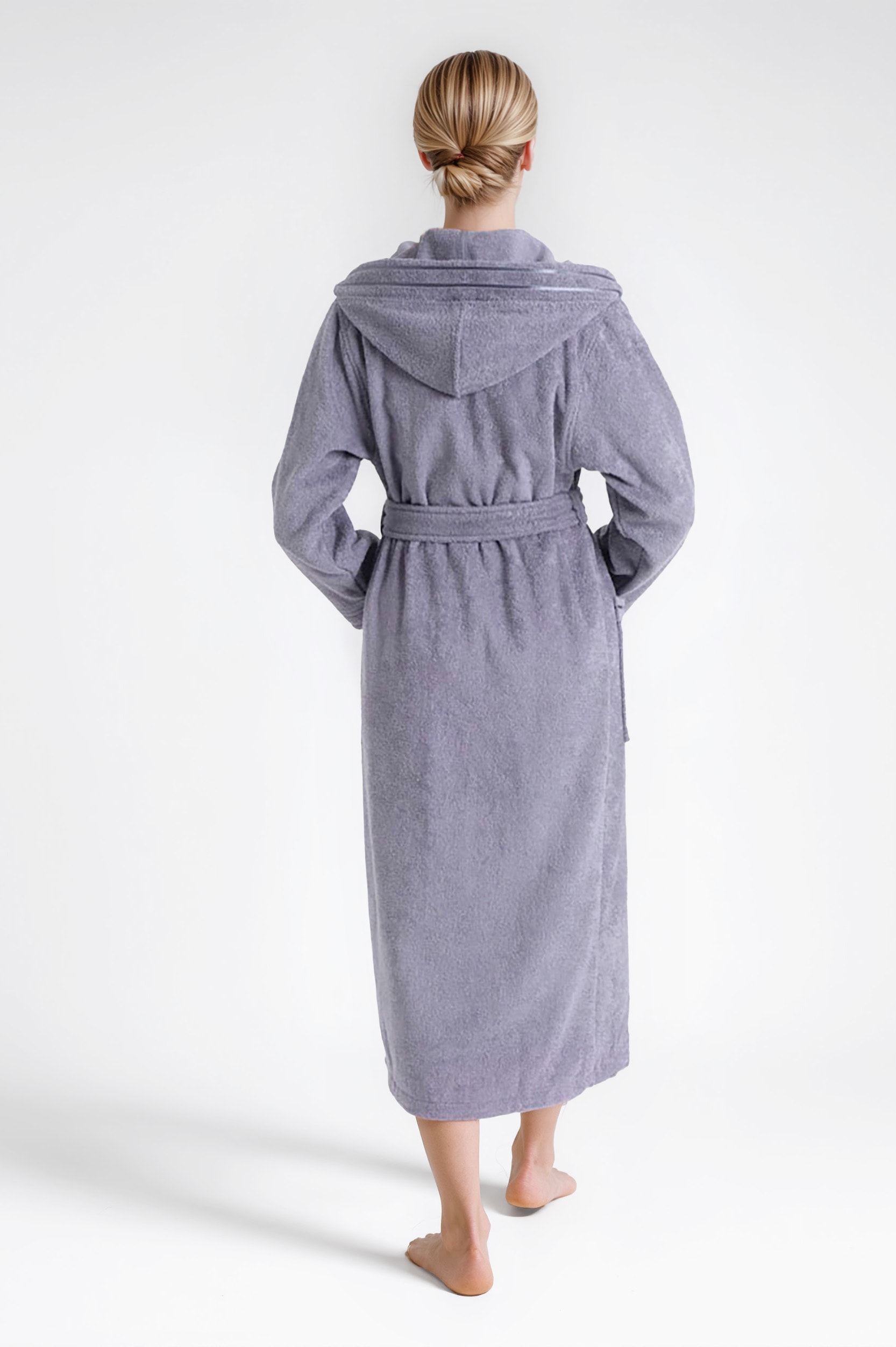 Bruno Banani Damenbademantel »Clement, ideal für Sauna & Spa, Hotelbademantel, Morgenmantel«, (1 St.), 100% Baumwolle, einfarbig, glänzende Streifen-Bordüre, Taschen, XS-3XL