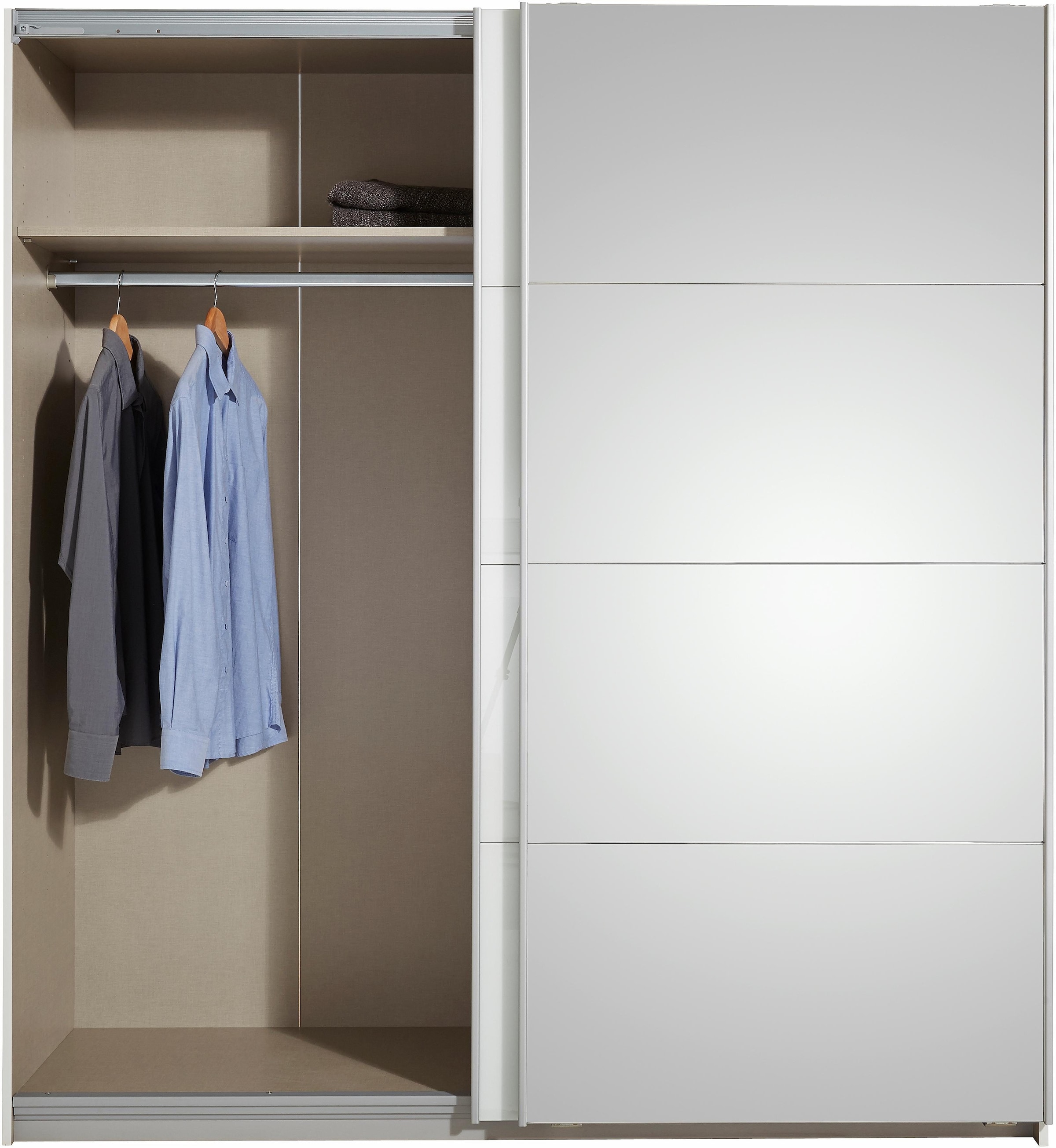 rauch Schwebetürenschrank »Subito Kleiderschrank Bestseller«, Schlafzimmerschrank Garderobe mit 4 Spiegel- und 4 Glaselementen