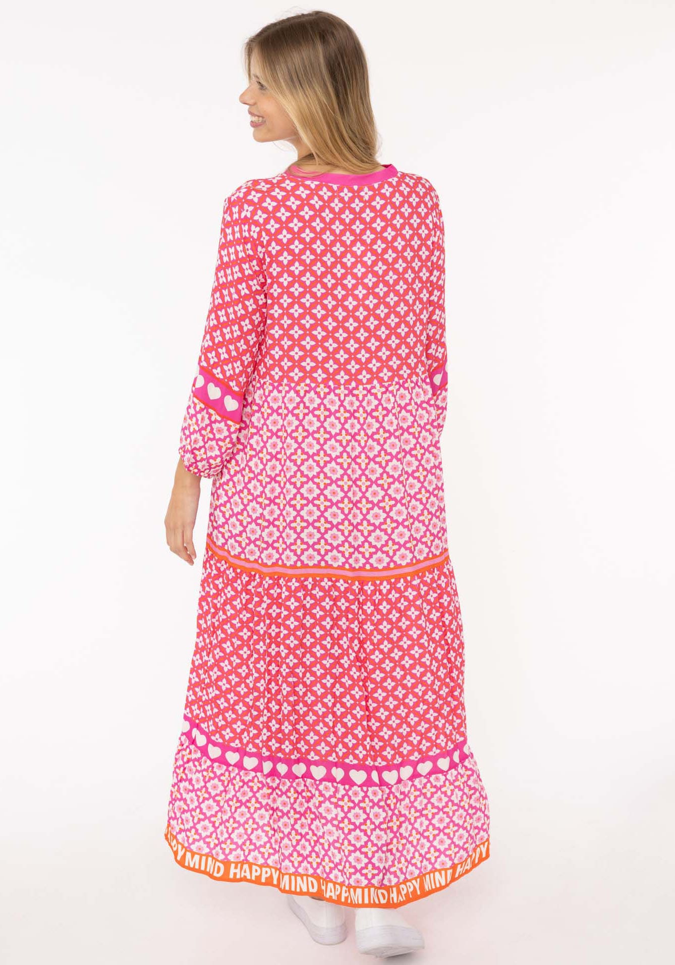Zwillingsherz Maxikleid »"Dreams"«, mit Mustermix, Knopfleiste und 3/4 Arm