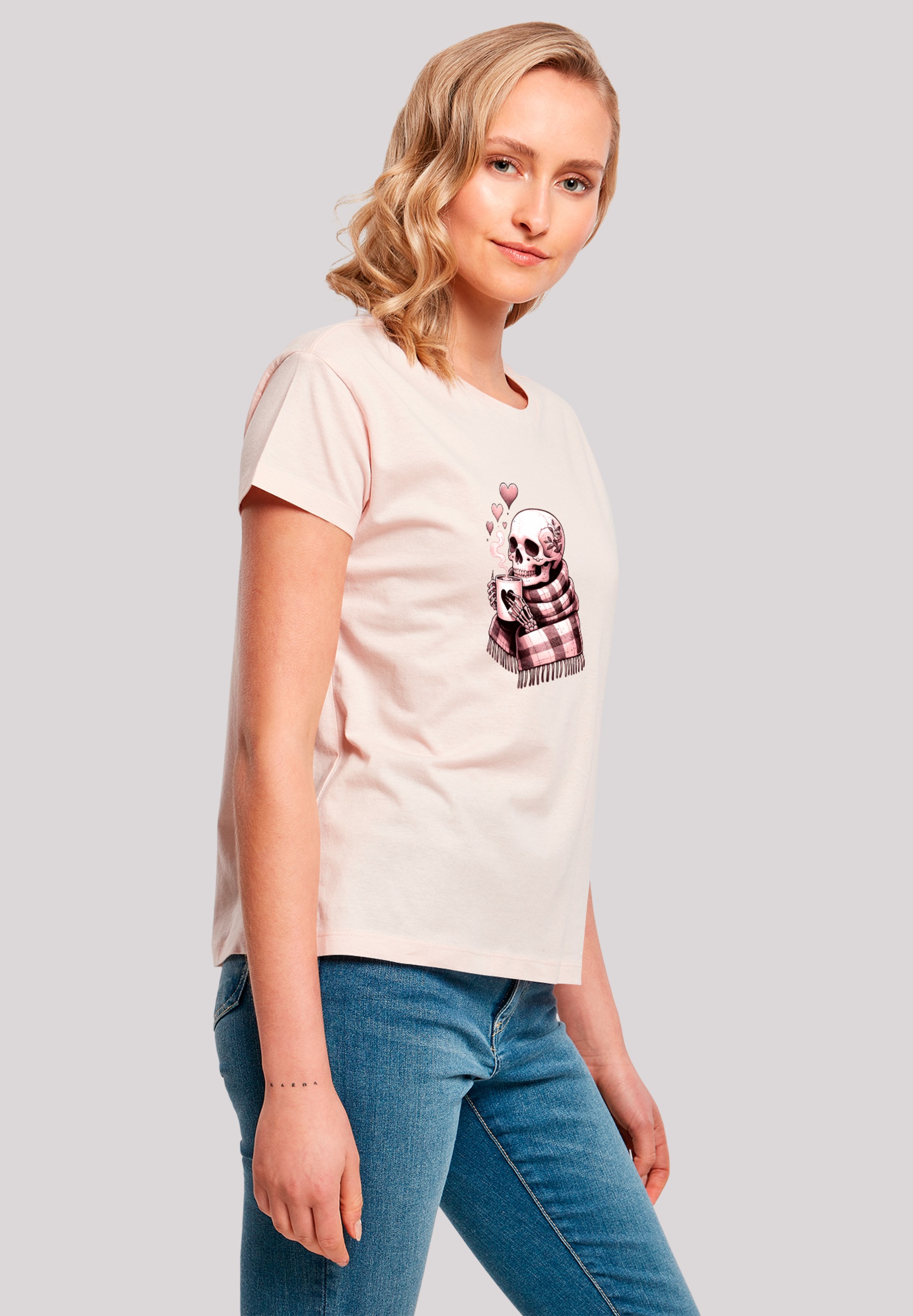 F4NT4STIC T-Shirt »Cozy Winter Skelett«, Premium Qualität