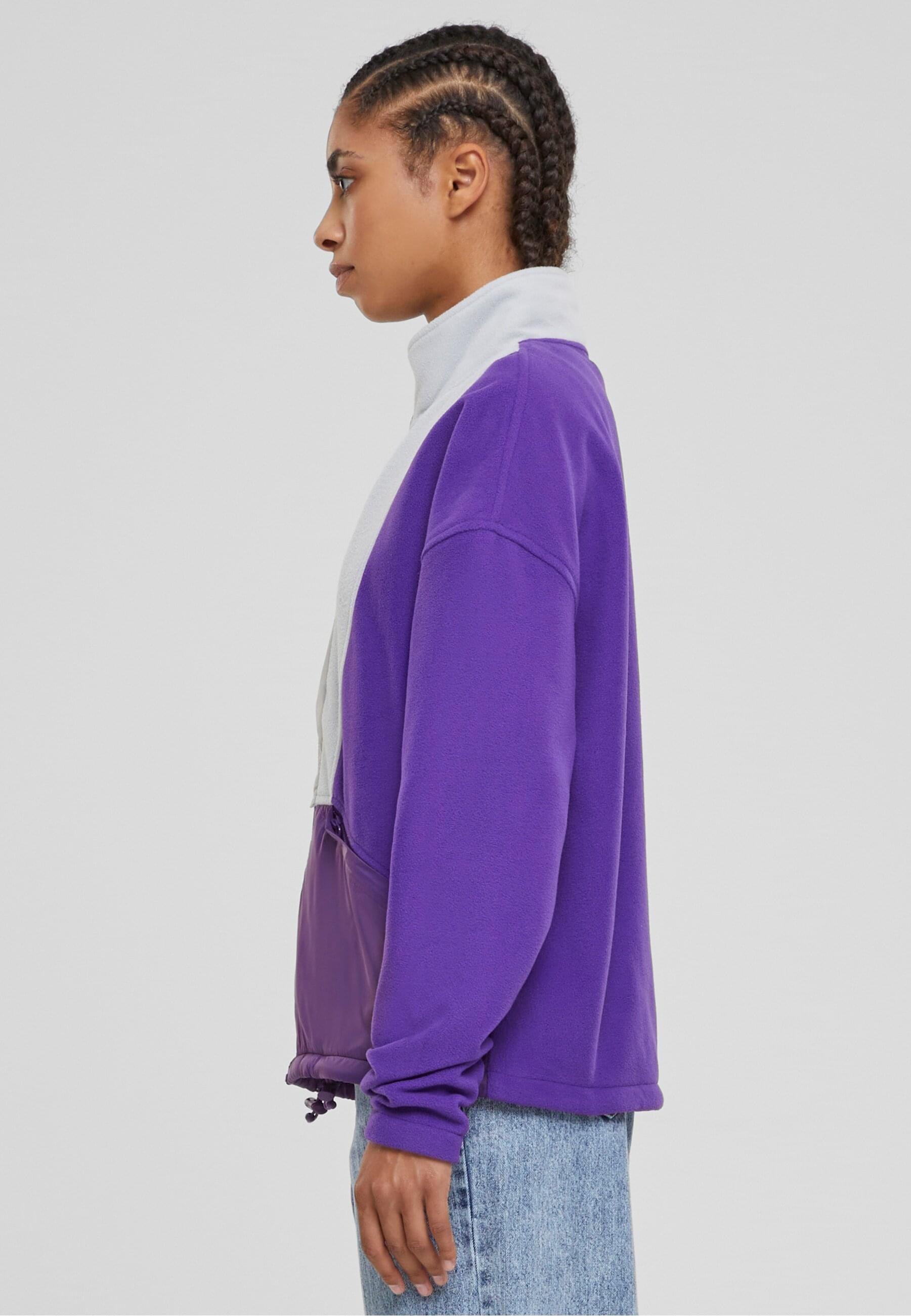 URBAN CLASSICS Trainingsjacke »Urban Classics Damen Ladies Polarfleece Track Jacket«, (1 St.), ohne Kapuze