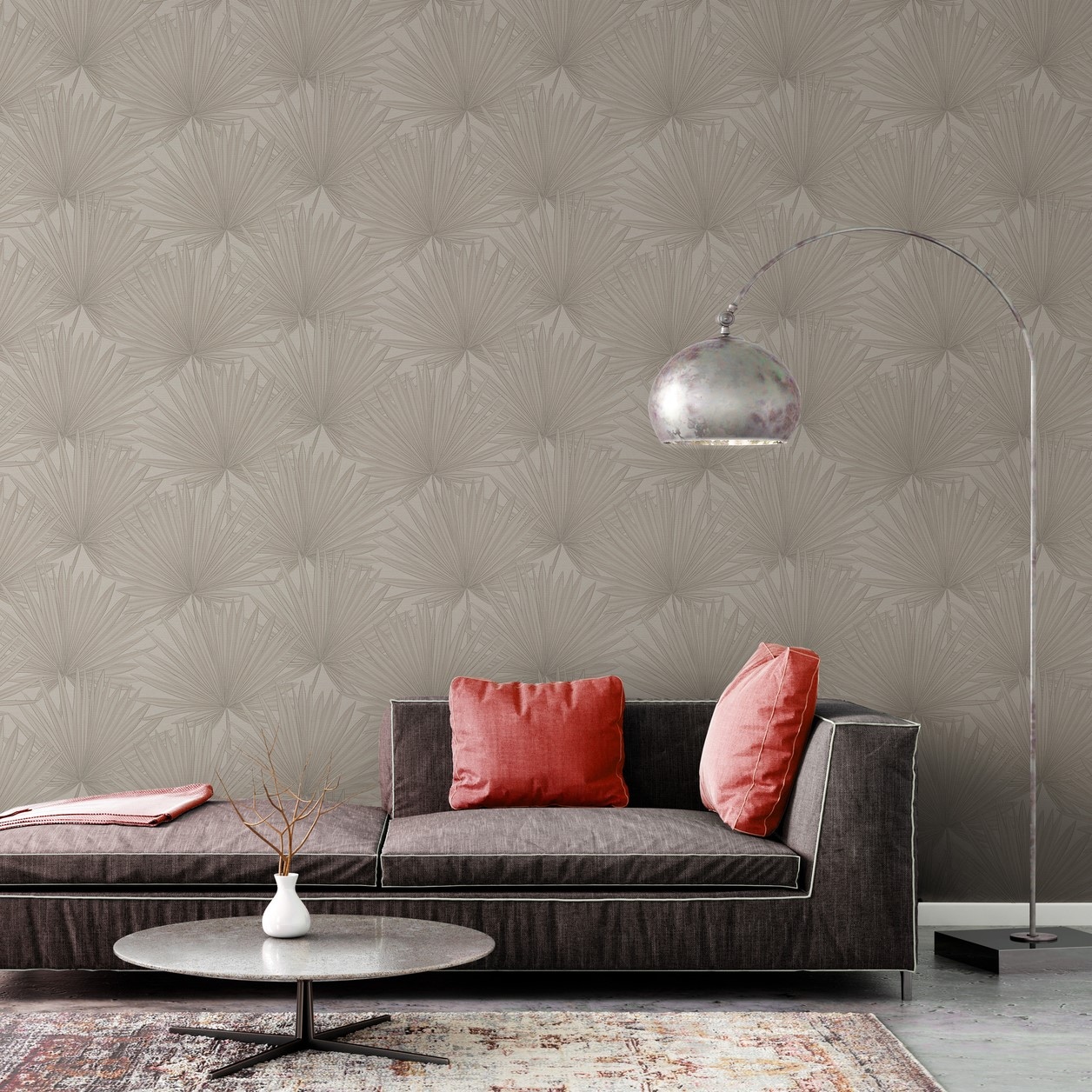 A.S. Création Vliestapete »Antigua Tapete mit Palmenblätter«, matt-gemustert-neutral, Tapete Floral Tapeten Wohnzimmer Schlafzimmer Küche modern Flur Design