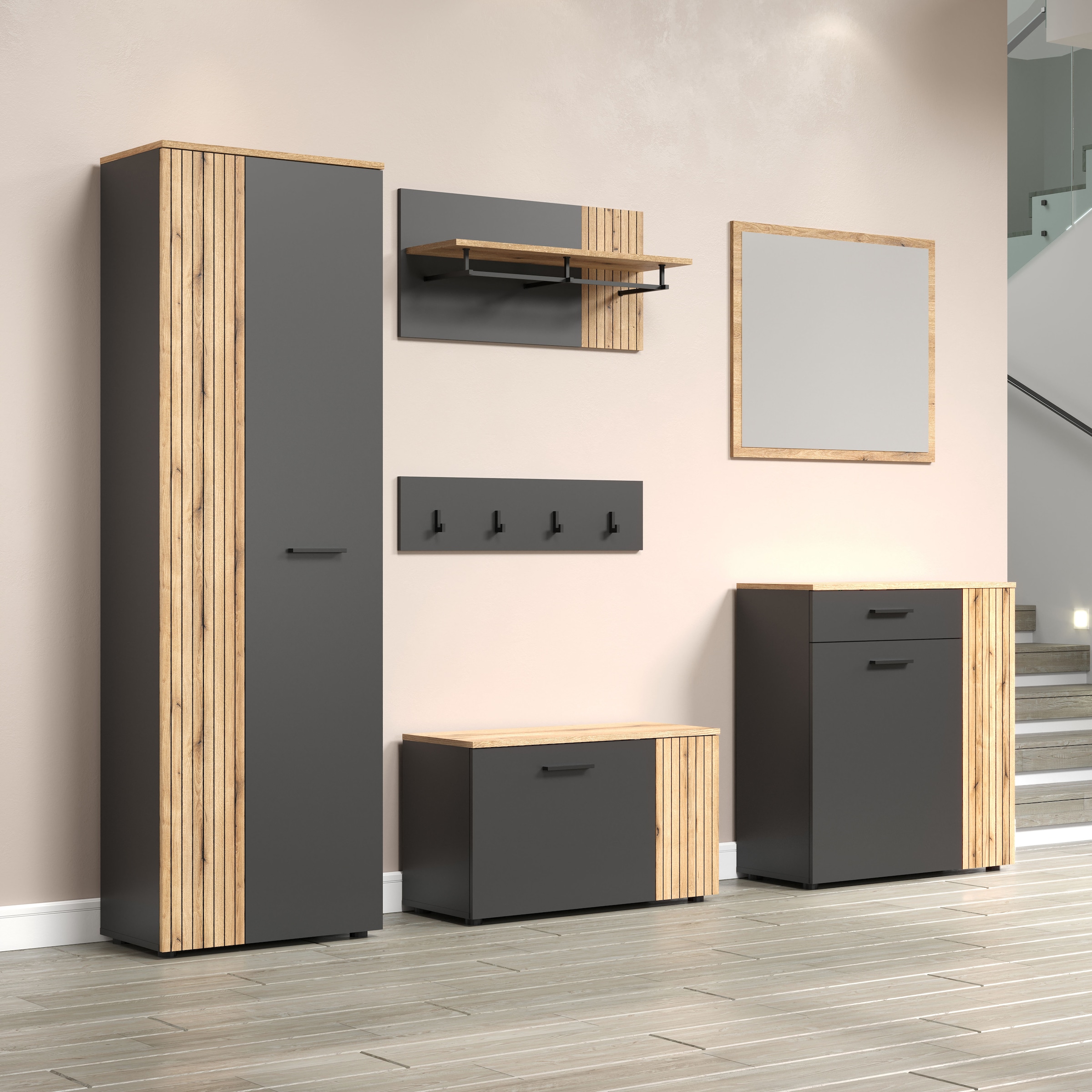 INOSIGN Garderoben-Set "Estepona", (Komplett-Set, 6 St.), Set: Schrank, Ban günstig online kaufen