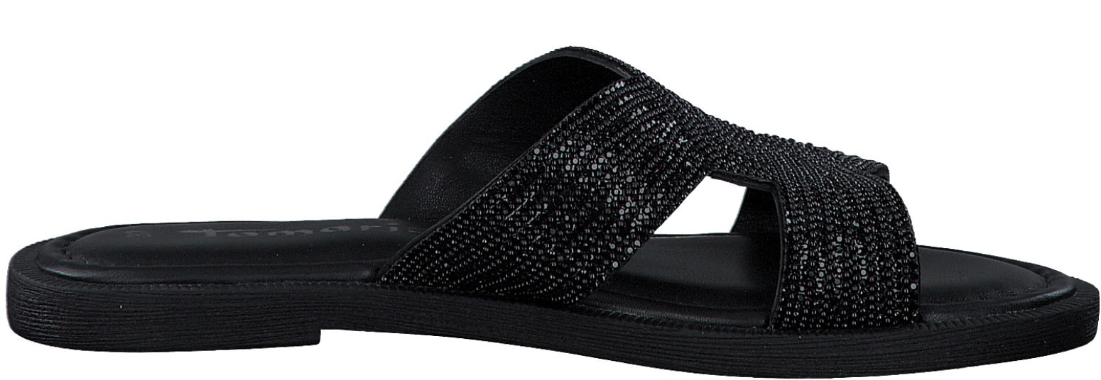 Tamaris Pantolette, Blockabsatz, Festtagsschuh, Sommerschuh in funkelnder Optik