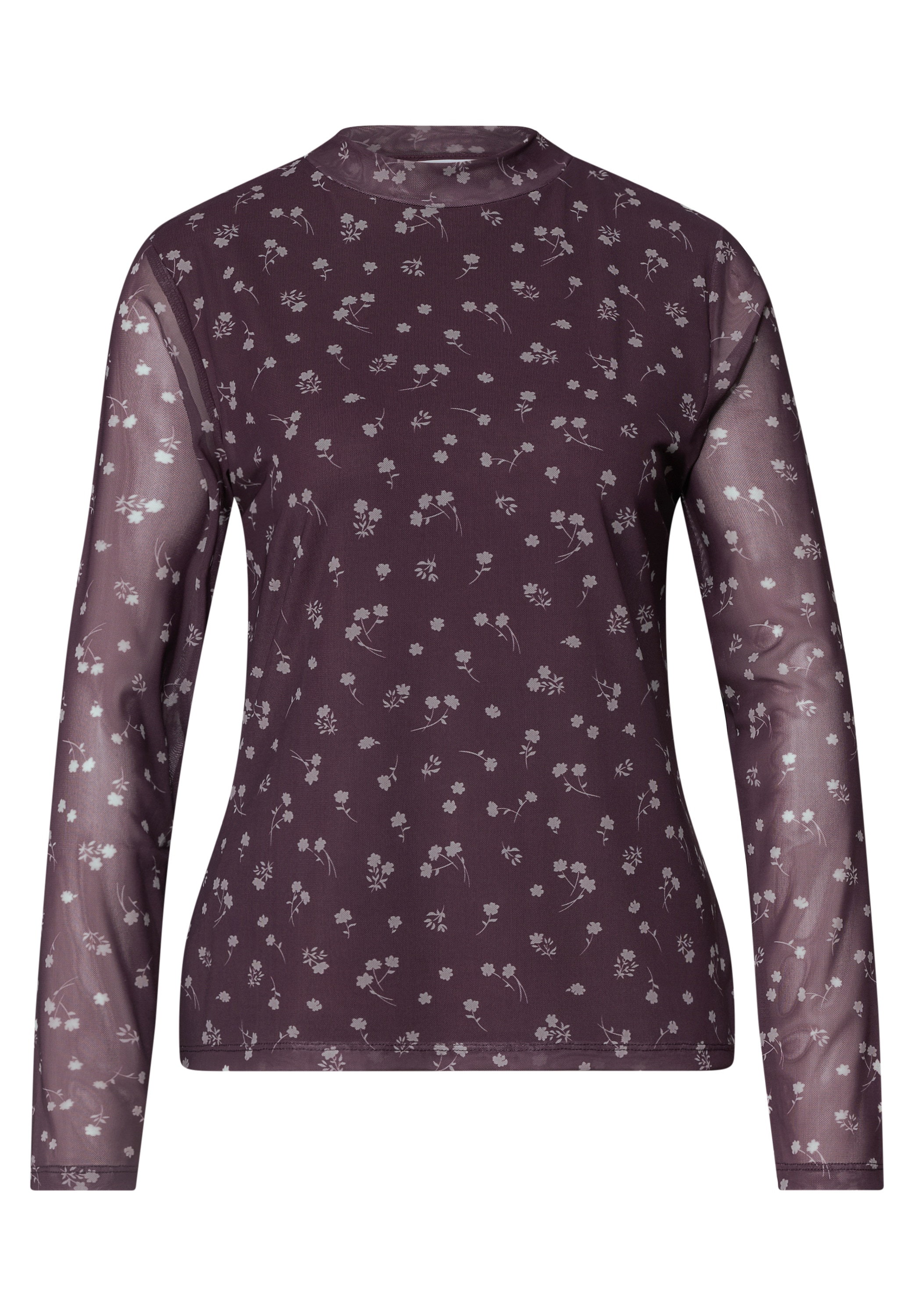 STREET ONE Langarmshirt Mesh-Shirt mit Rundhals und Prints