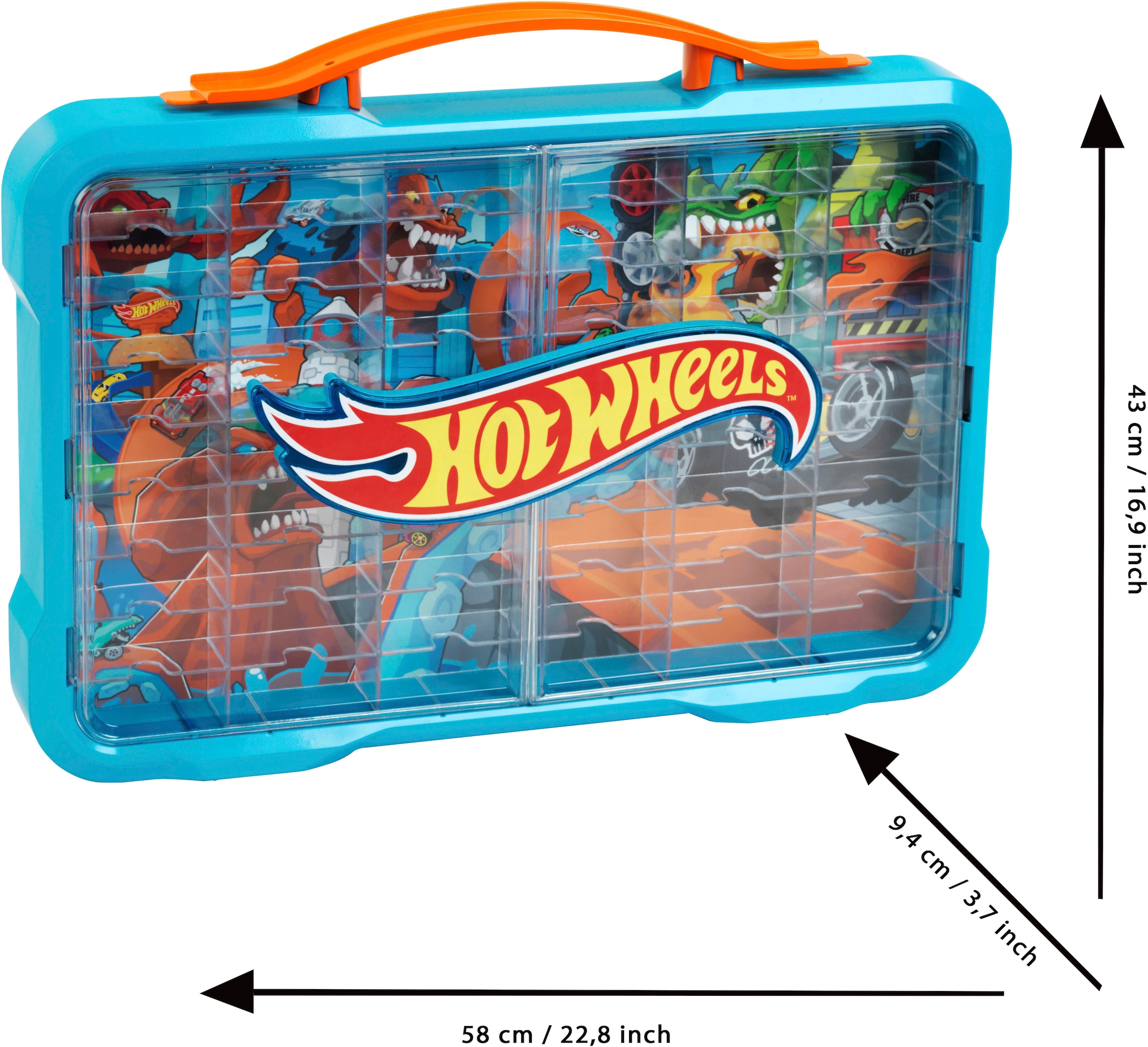 Hot Wheels Sammelkoffer »Sammelvitrine für 54 Autos«, mit leuchtendem Hot Wheels Logo