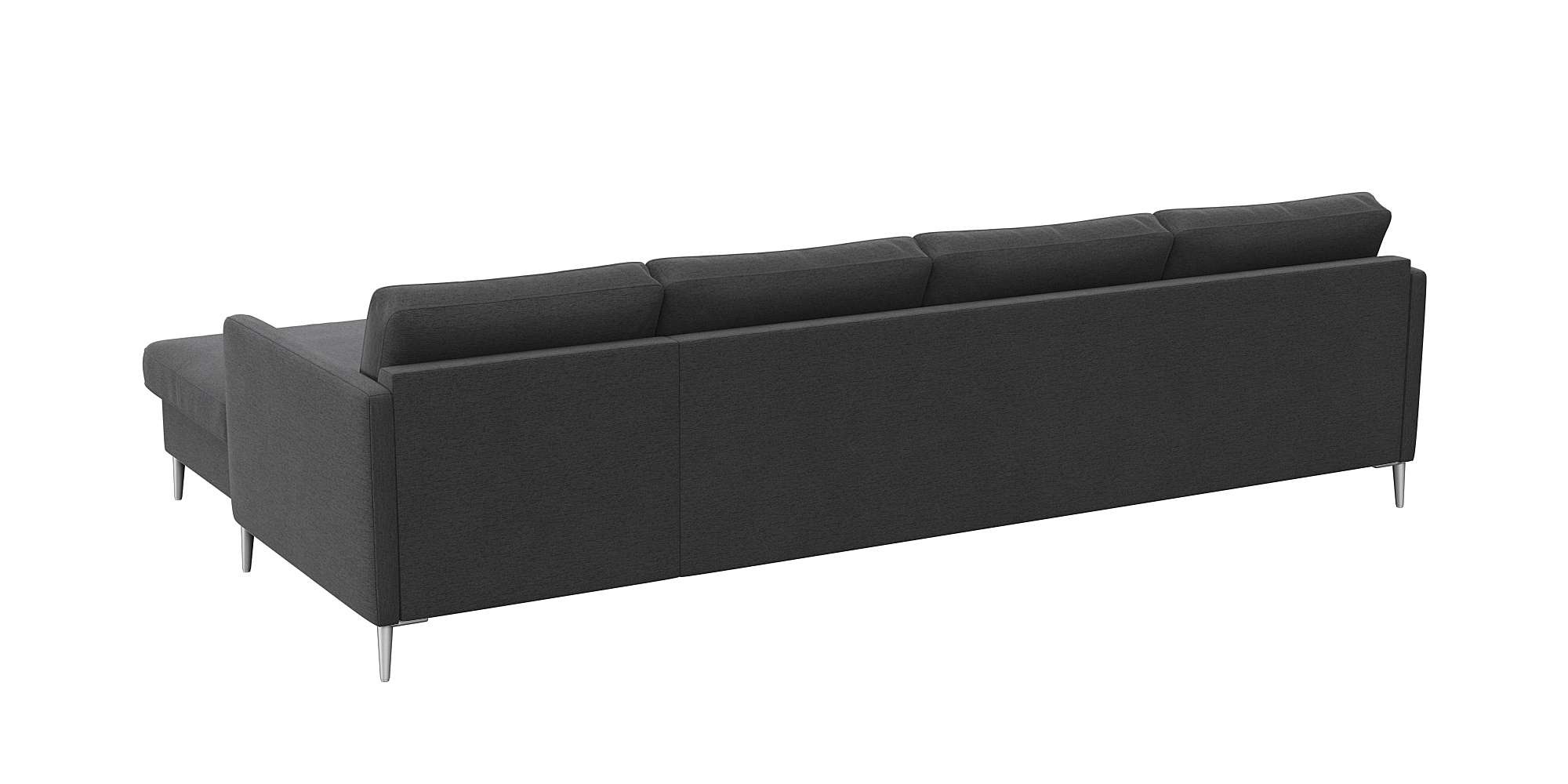 FLEXLUX Ecksofa »Fiore, L-Form, bequem und komfortabel durch hochwertigem Sitzaufbau«, schmale Armlehnen, Kaltschaum, Füße Alu