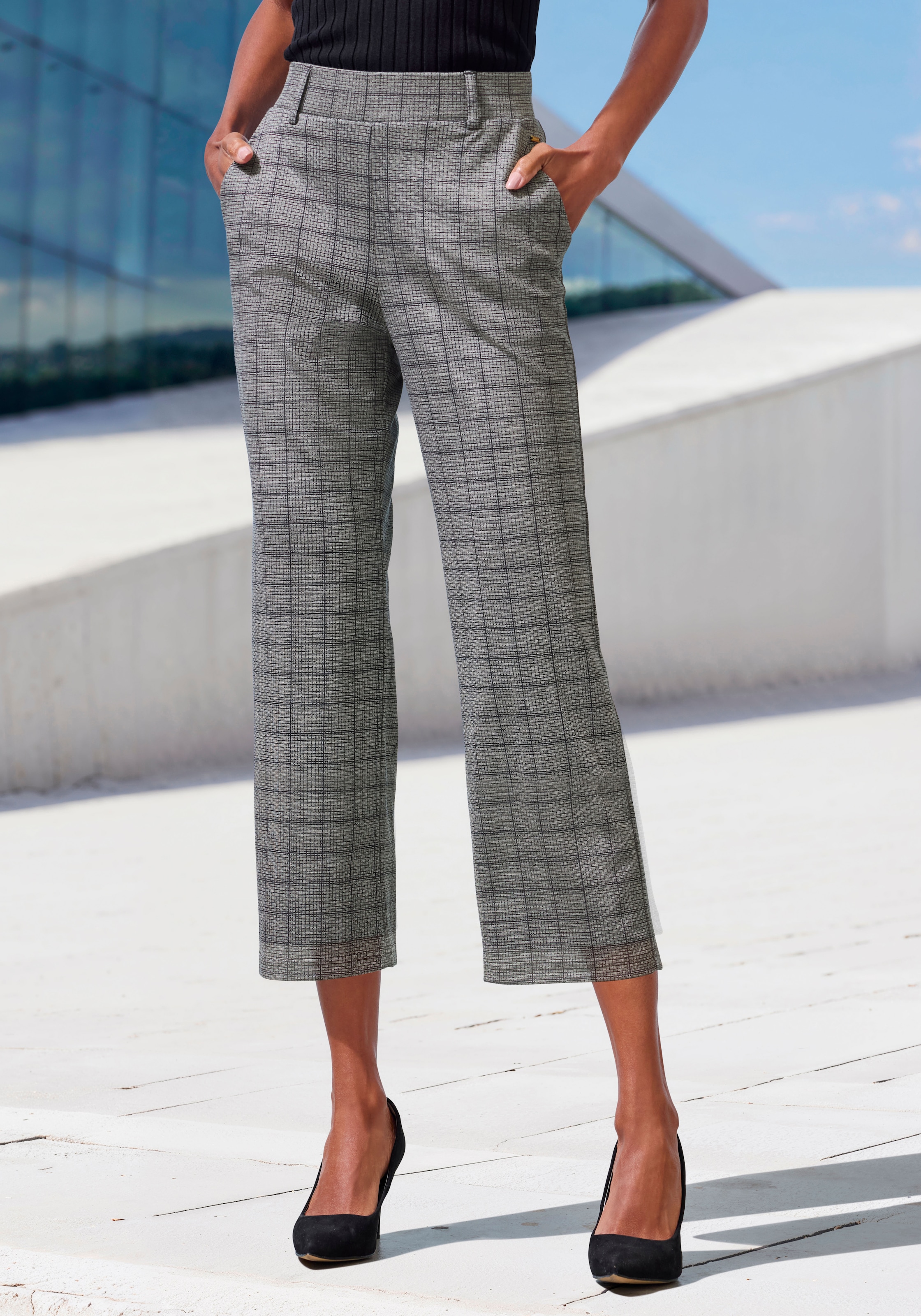 LASCANA Culotte mit Jacquard Strickmuster oder uni schwarz