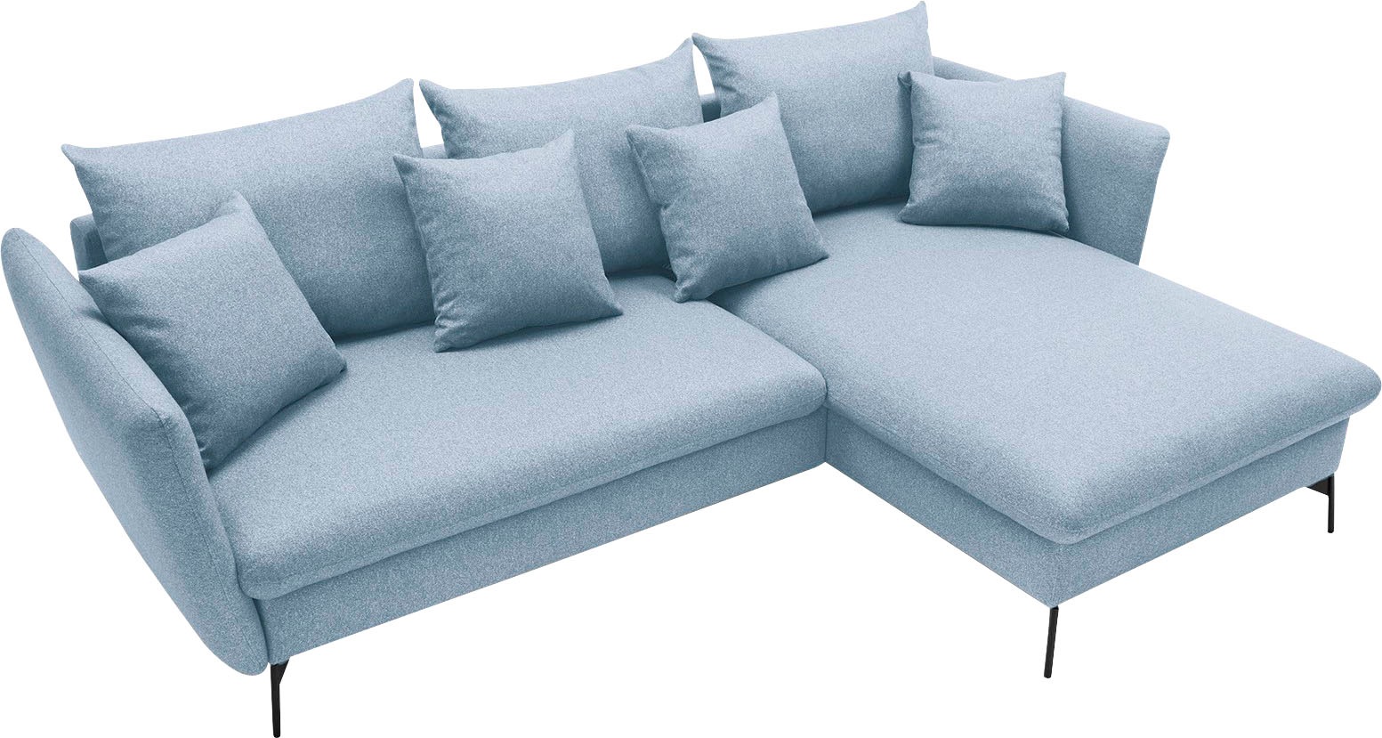andas Ecksofa »LIVORNO,258 cm, L-Form,«, Schlaffunktion u. Bettkasten (139/224cm), Samt, Struktur, Webstoff